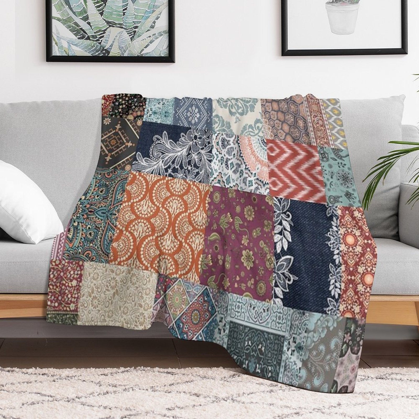 Boho Gypsy Patchwork Multi-functional Throw Blanket