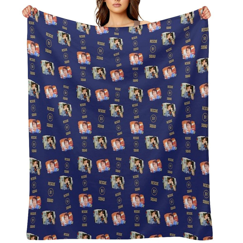 Emergency Rescue Squad 51 Roy And Johnny TV Show Dk Blue Gift-ready Throw Blanket