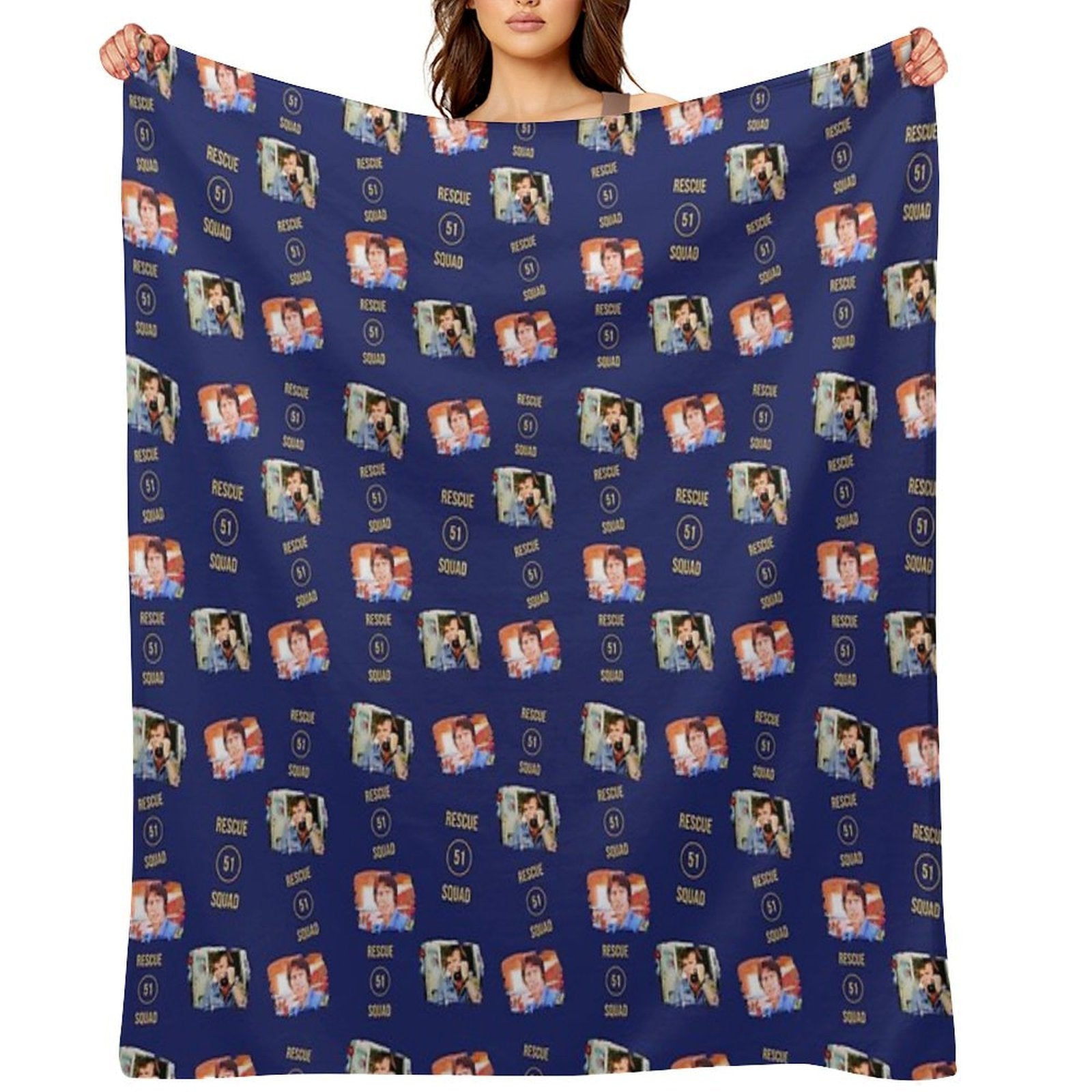 Emergency Rescue Squad 51 Roy And Johnny TV Show Dk Blue Gift-ready Throw Blanket