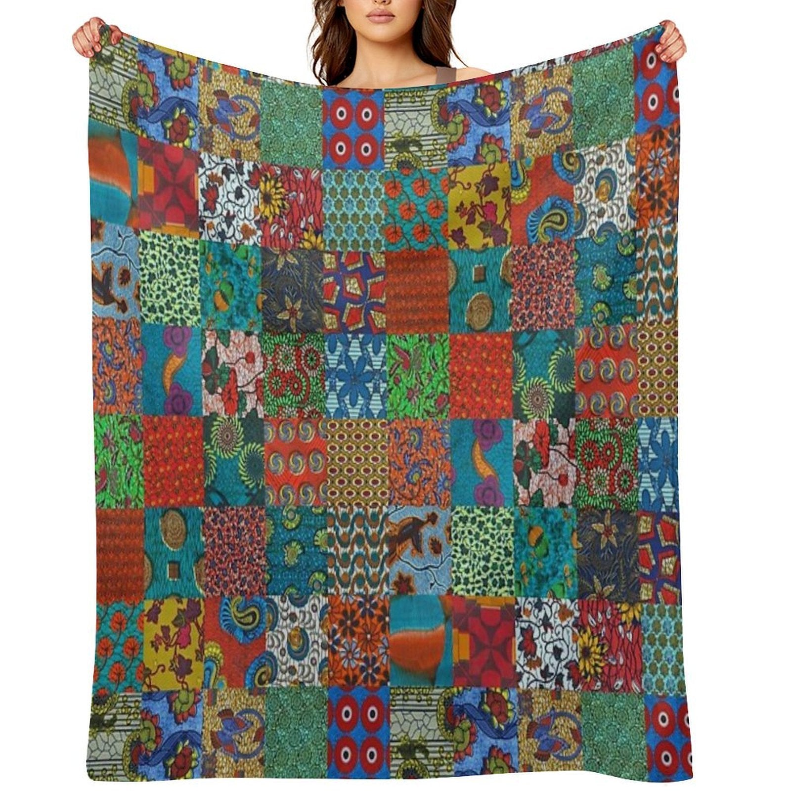 Patch Work Premium Throw Blanket