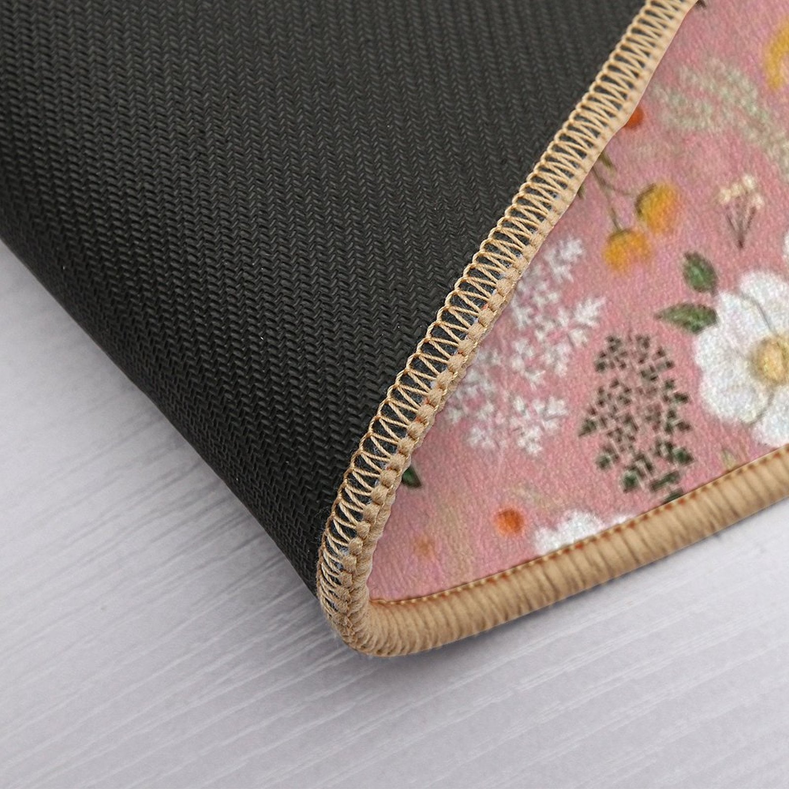 Garden Florals on Soft Pink.  Toxin-Free Bath Mat