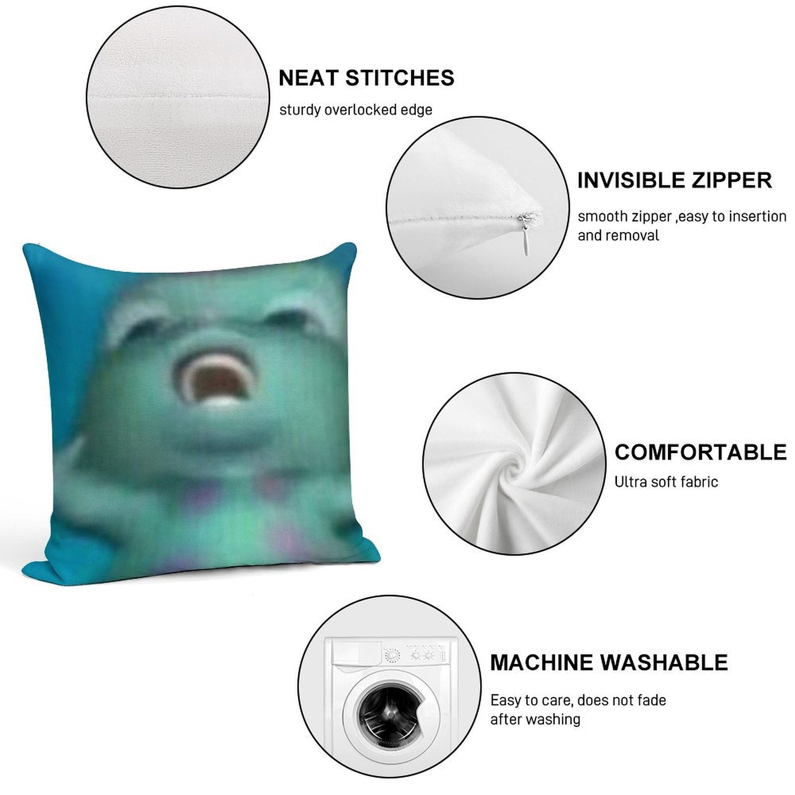 Bibble Soft Decorative Cover Throw Pillow
