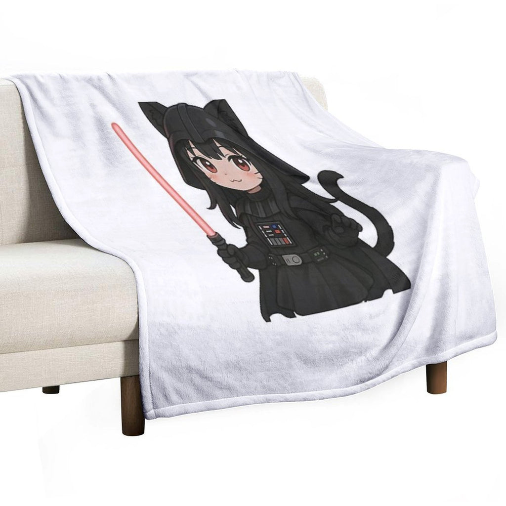 Kawaii Darth Vader Cat Girl Premium Throw Blanket