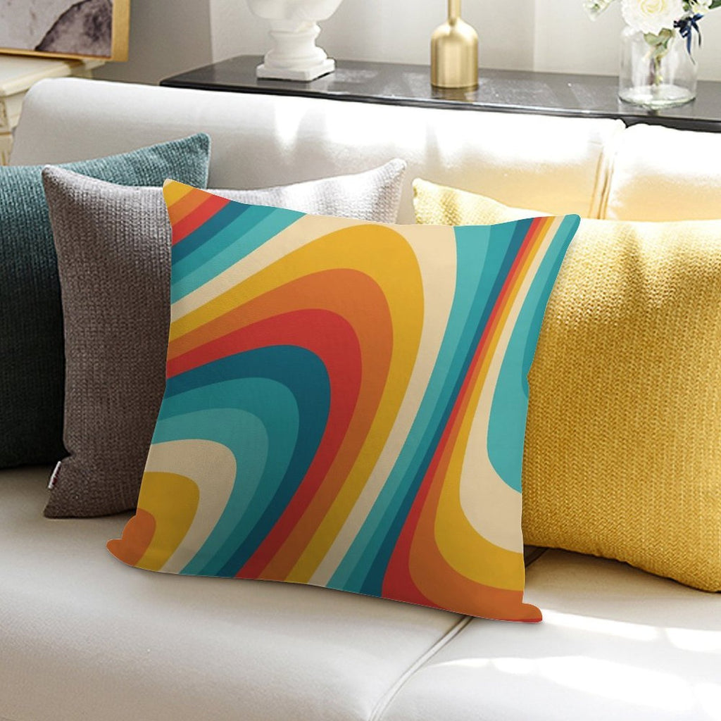 70s Retro Aesthetic Soft Decorative Cover Throw Pillow