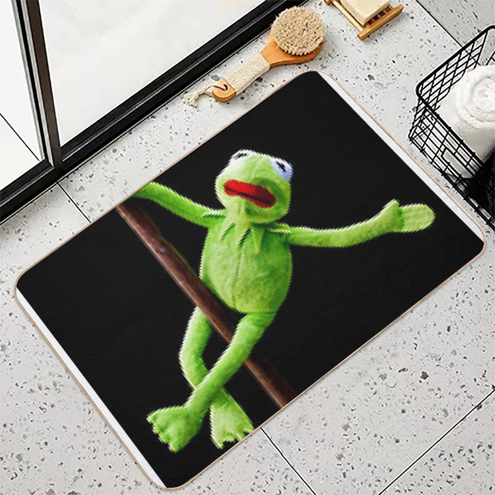 Kermit Pole Dancing  Anti-Trip Bath Mat