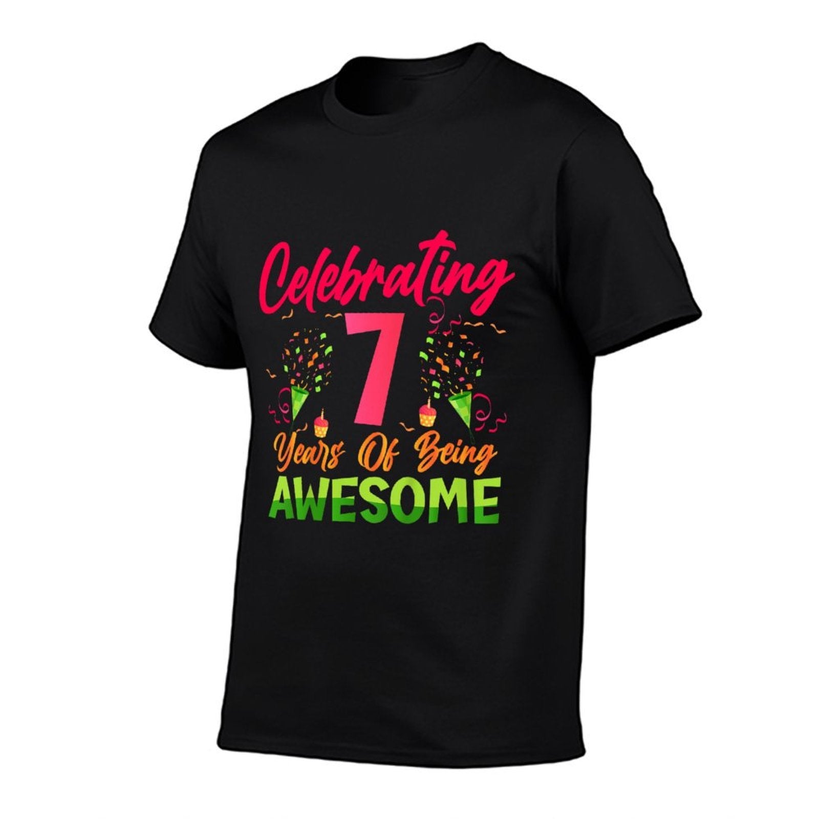 Kids Celebrating 7 Years of Awesome! 7th Birthday Seven Years Old Comfortable T-Shirt