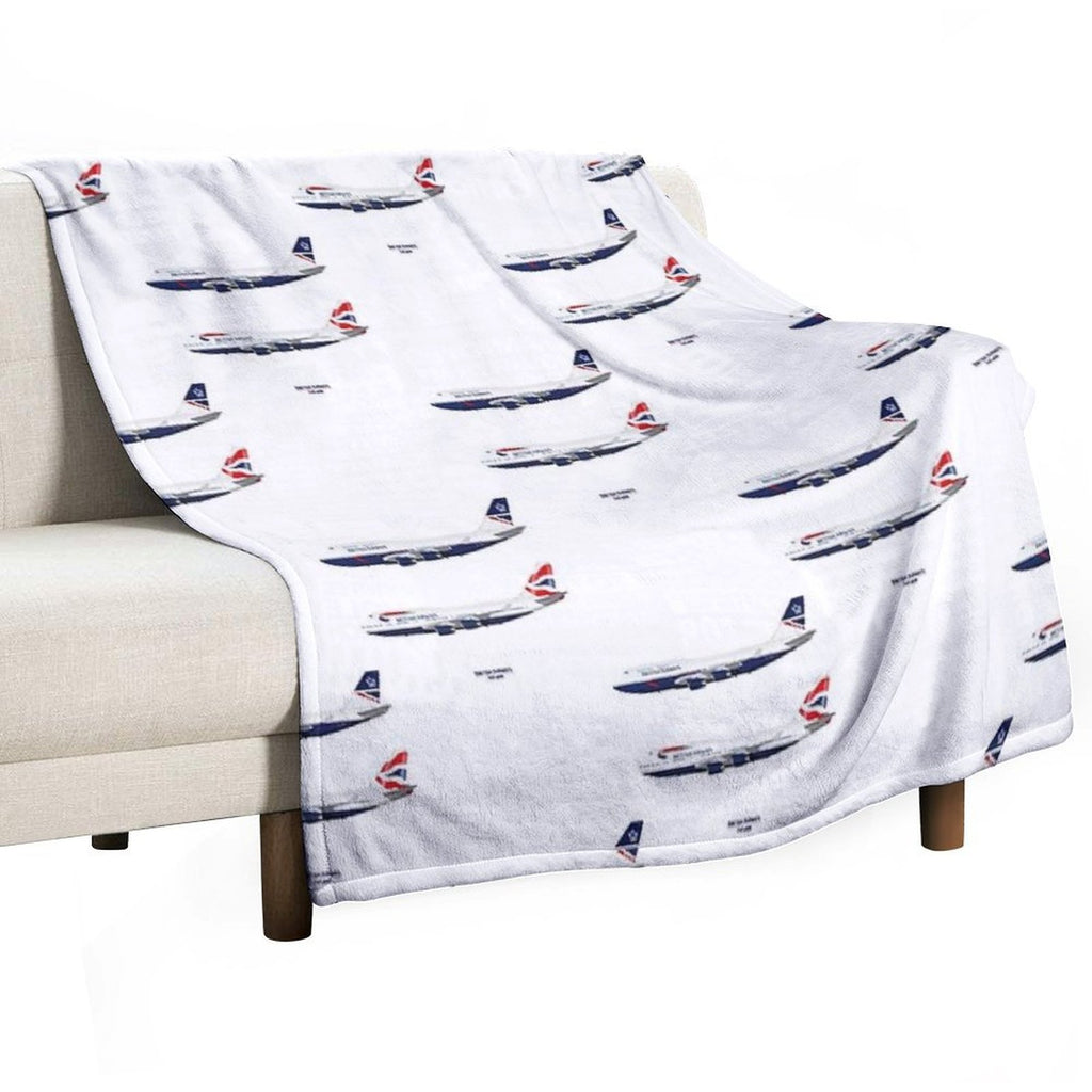 British Airways 747s Compact Throw Blanket