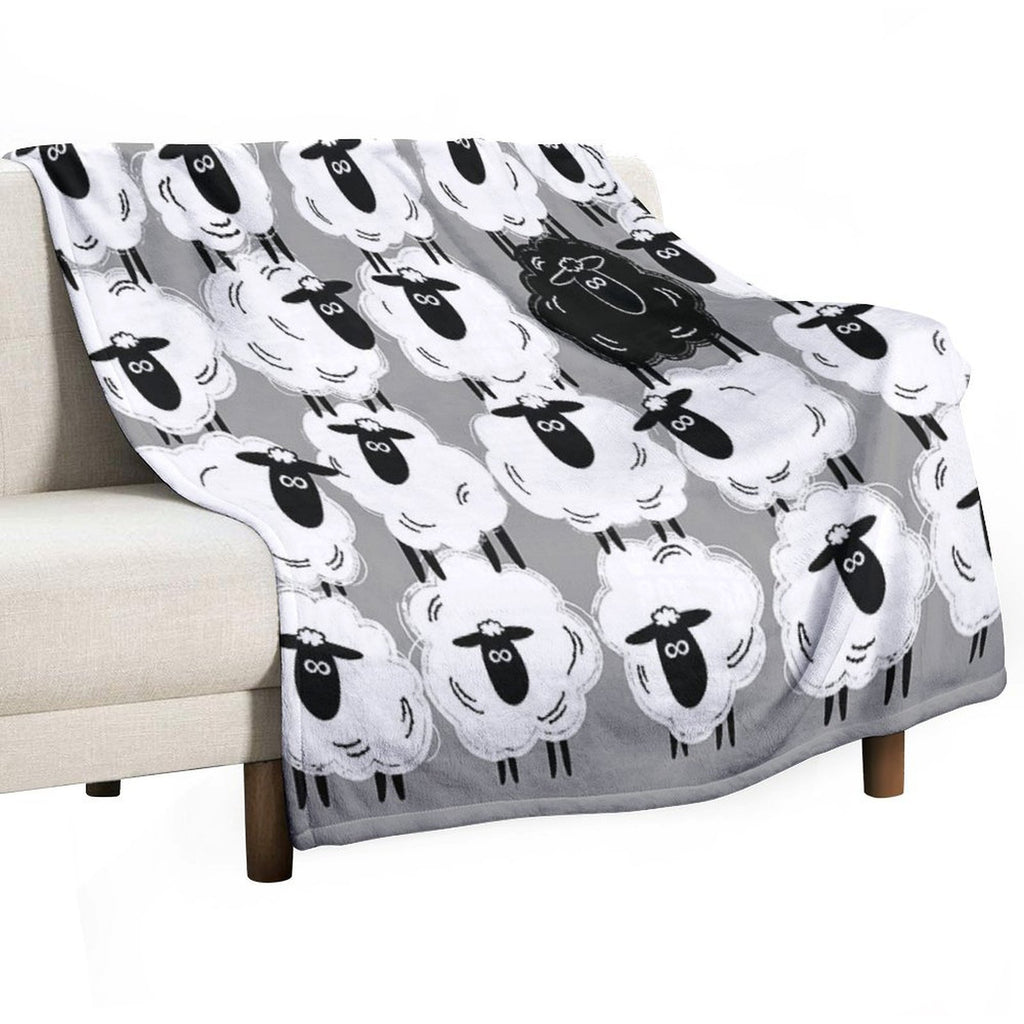 Black Sheep #1 - By Sheep Well Wrinkle-free Throw Blanket