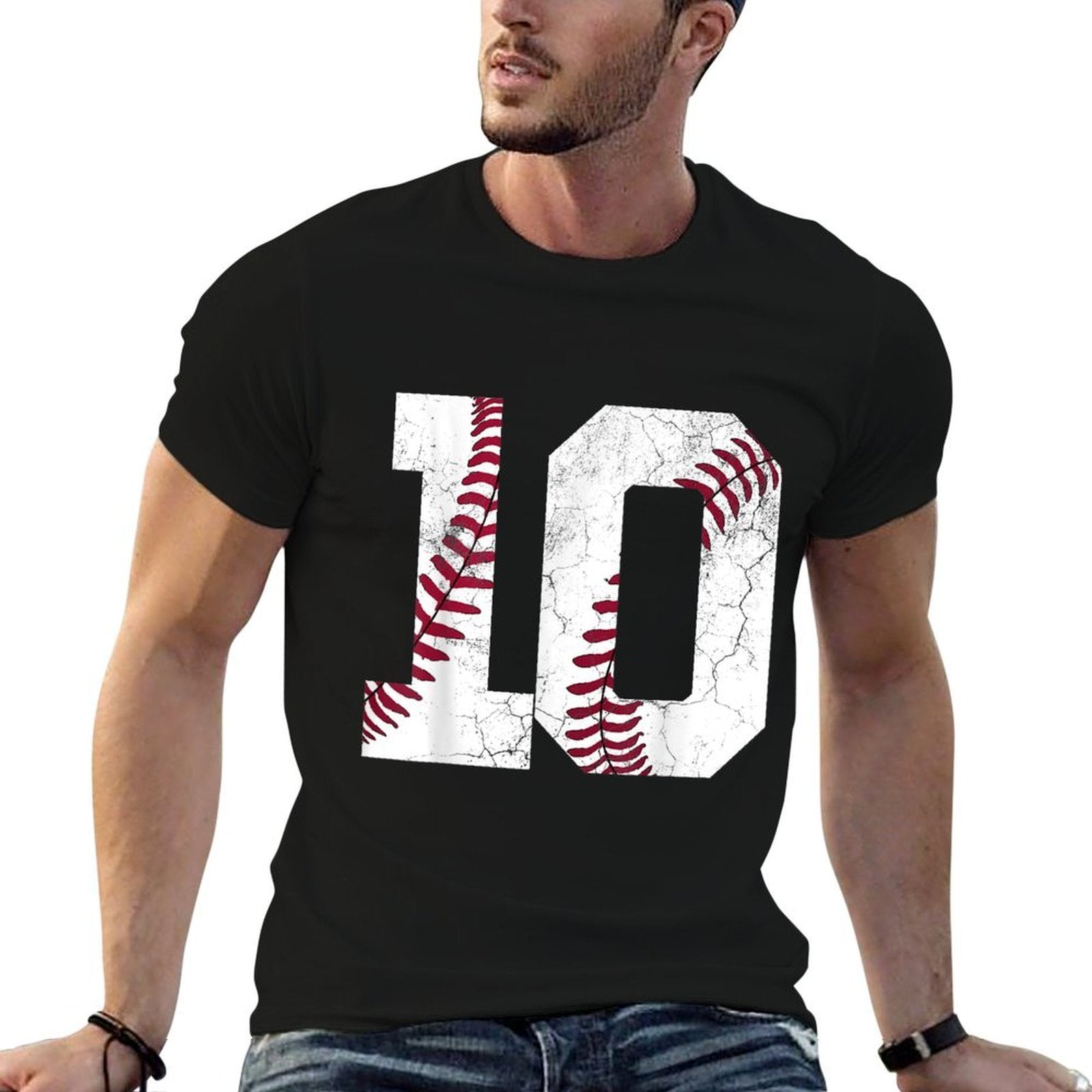 10th Birthday Gift Baseball Boys Kids Ten Number 10 2015  Heathered Texture T-Shirt