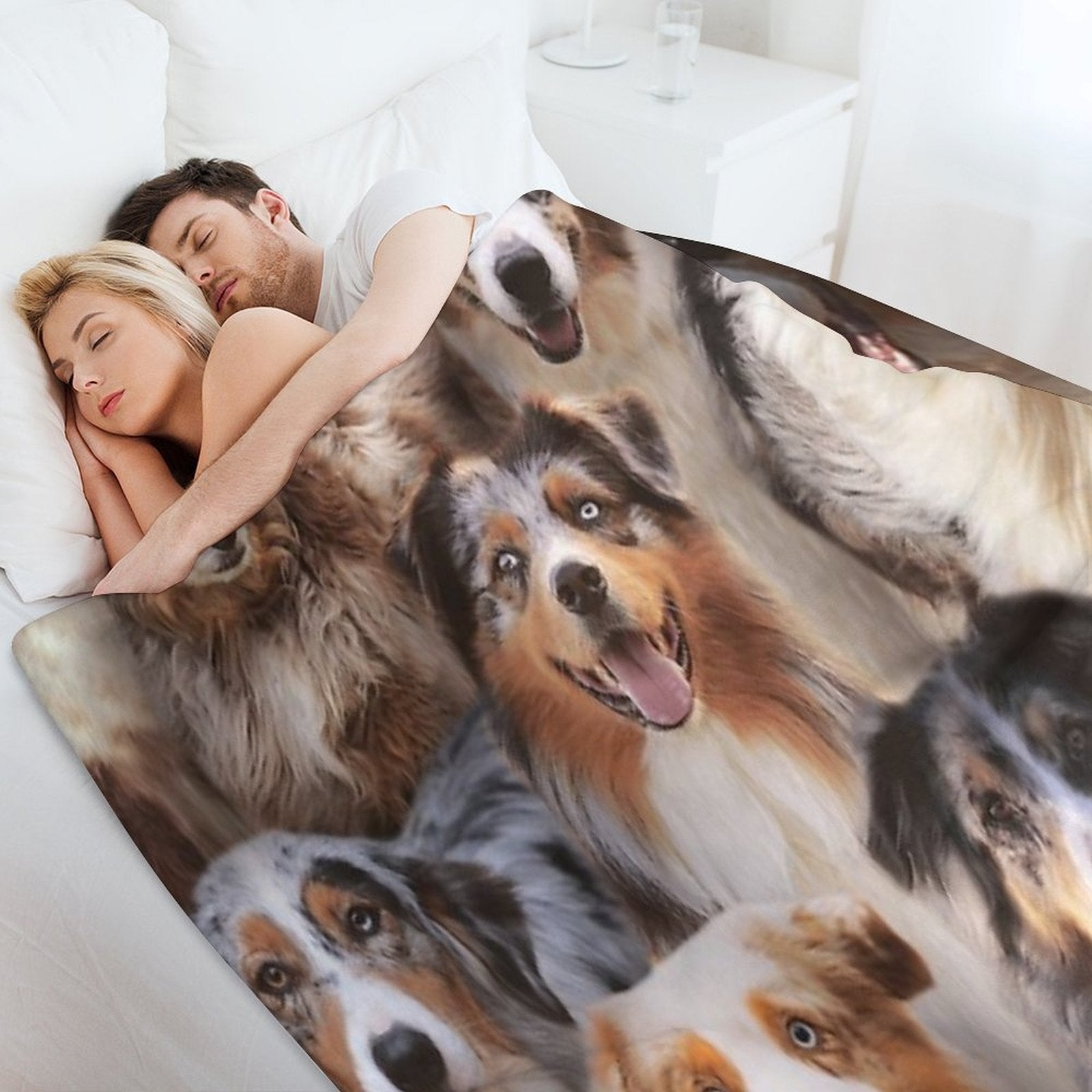 Australian Shepherds Plush Throw Blanket