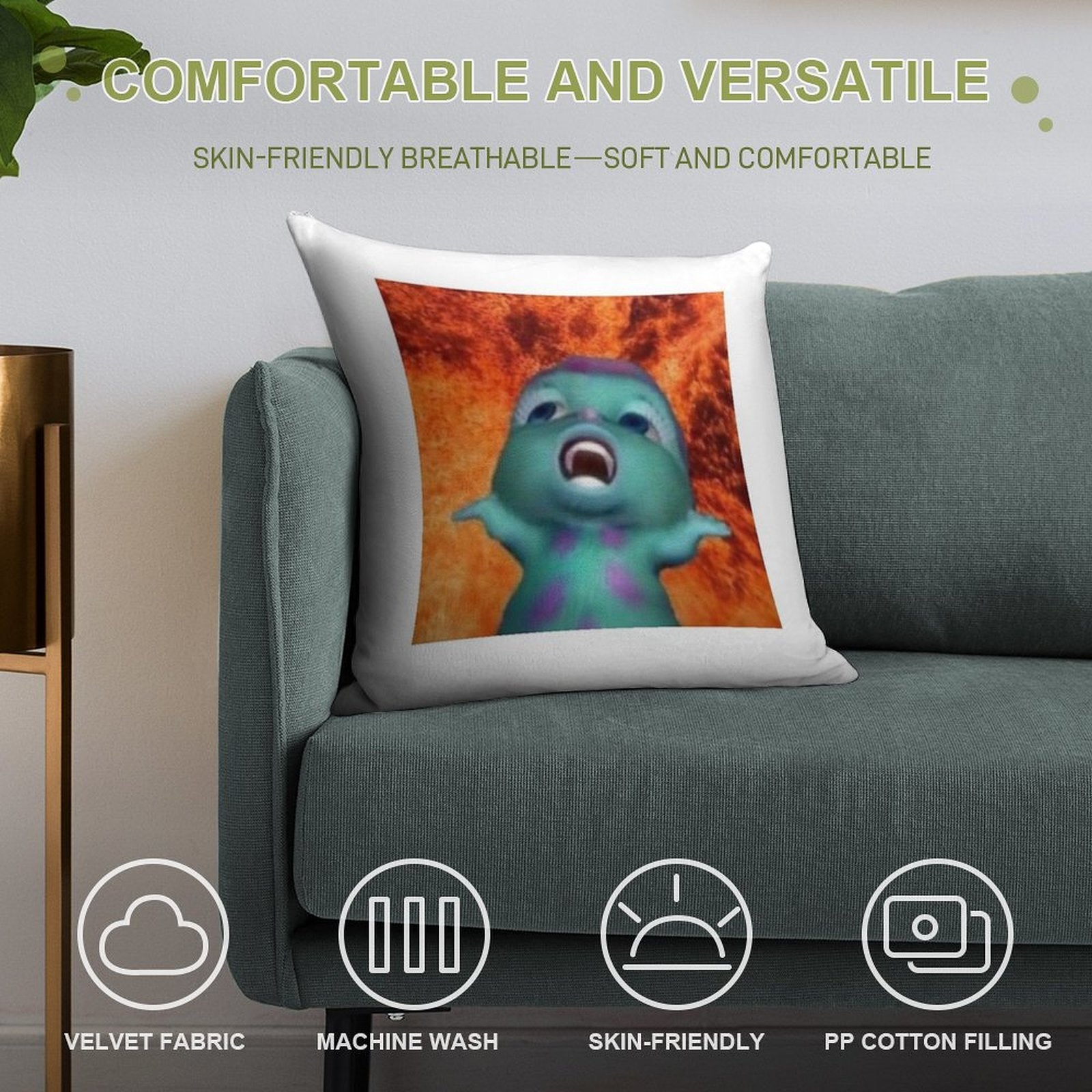 Chaotic Bibble Soft Skin-Friendly Throw Pillow