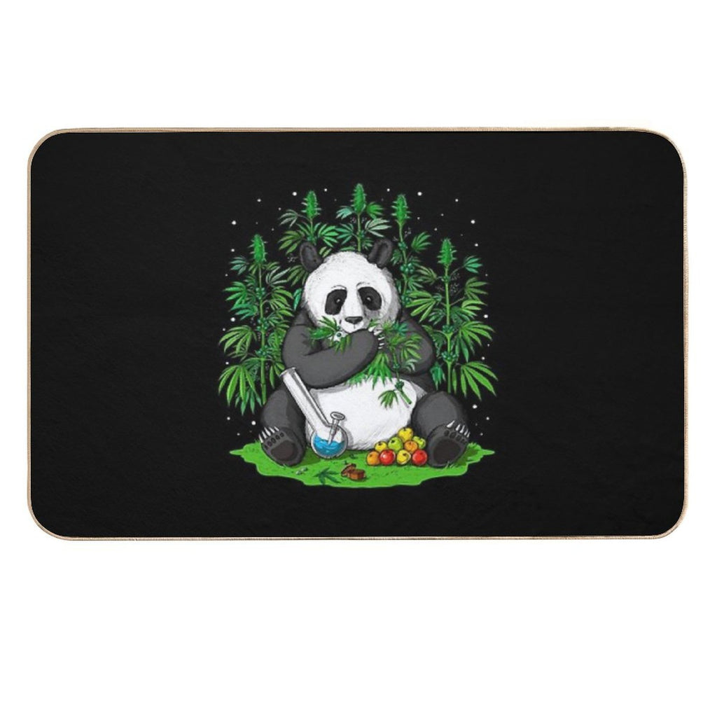 Panda Hippie Stoner  Easy Maintenance Bath Mat