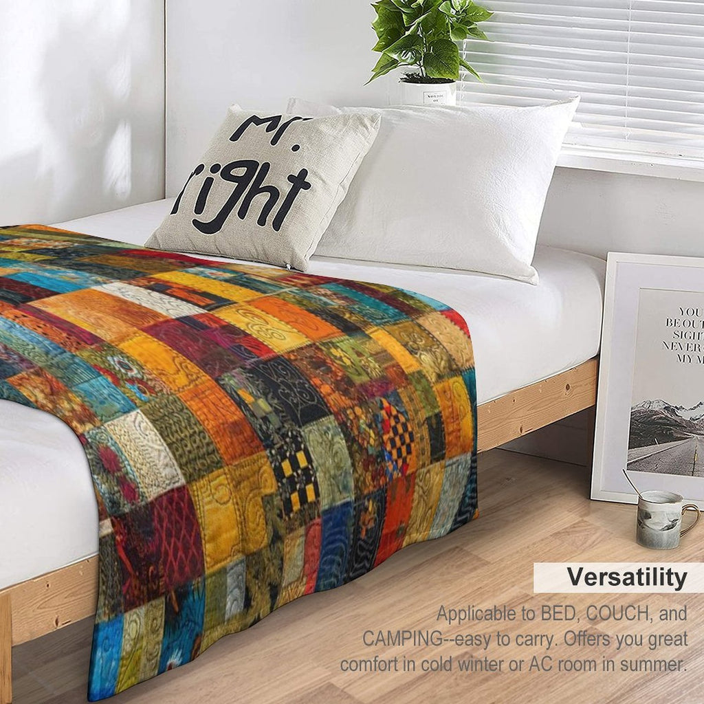 Kaleidoscope Quilt Pattern - Textile Art Explosion Durable Throw Blanket