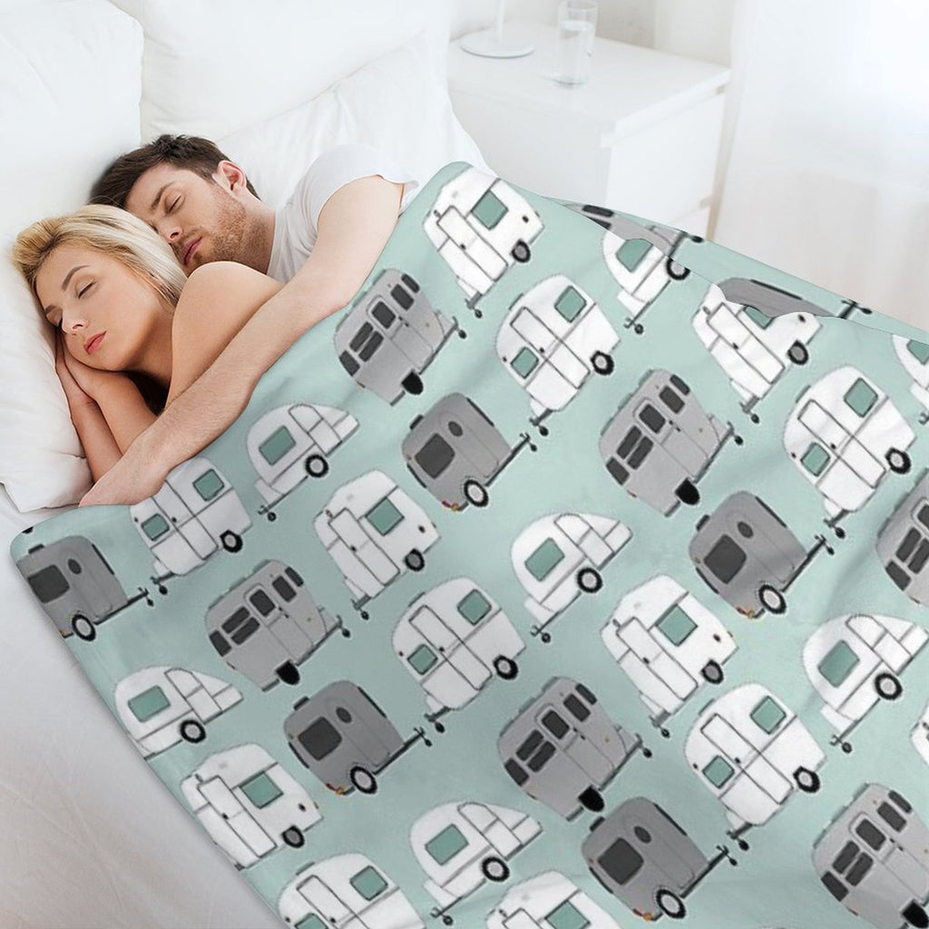 Chromatic Vintage Caravan Pattern Compact Throw Blanket