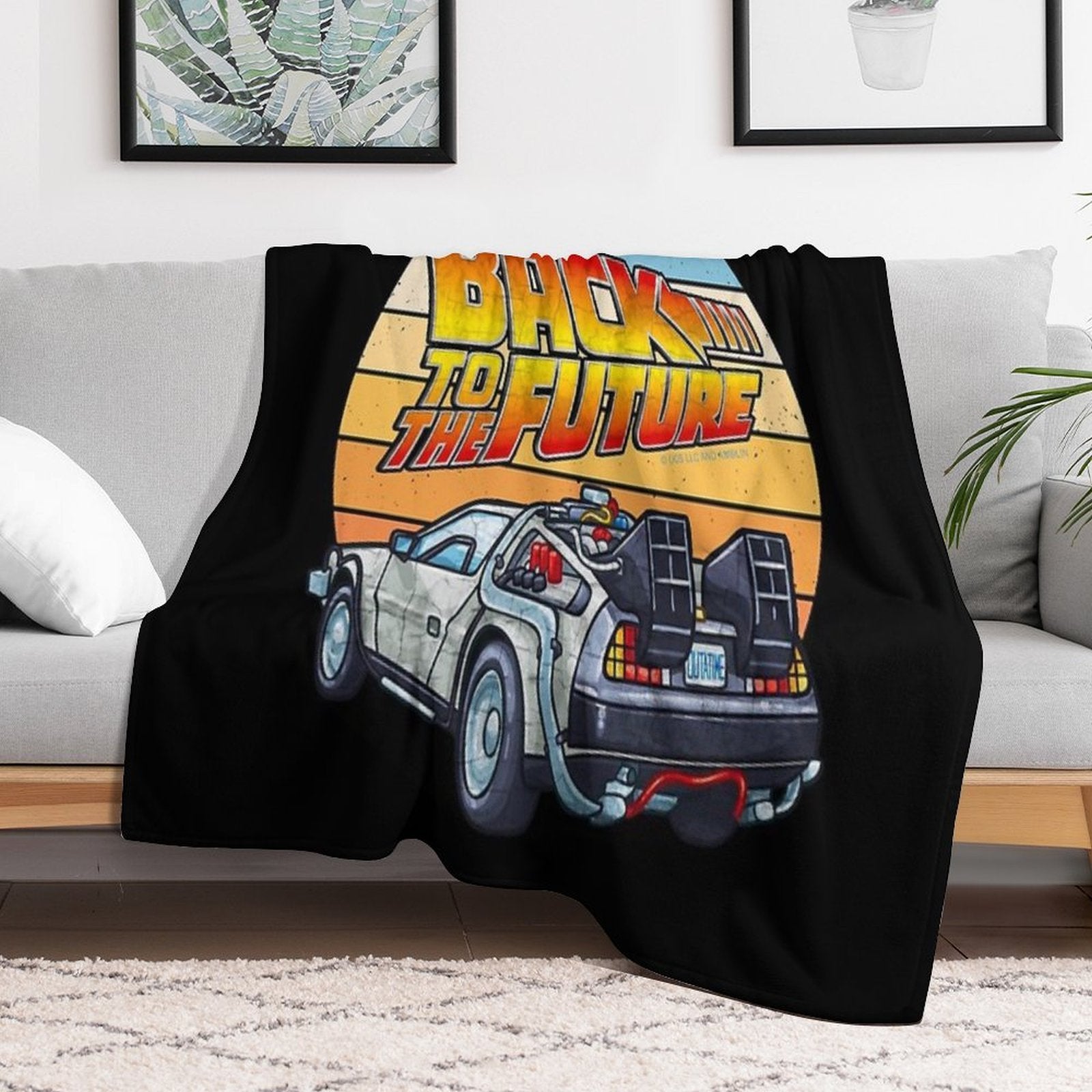 Back to The Future - DMC DeLorean Eco-conscious Throw Blanket