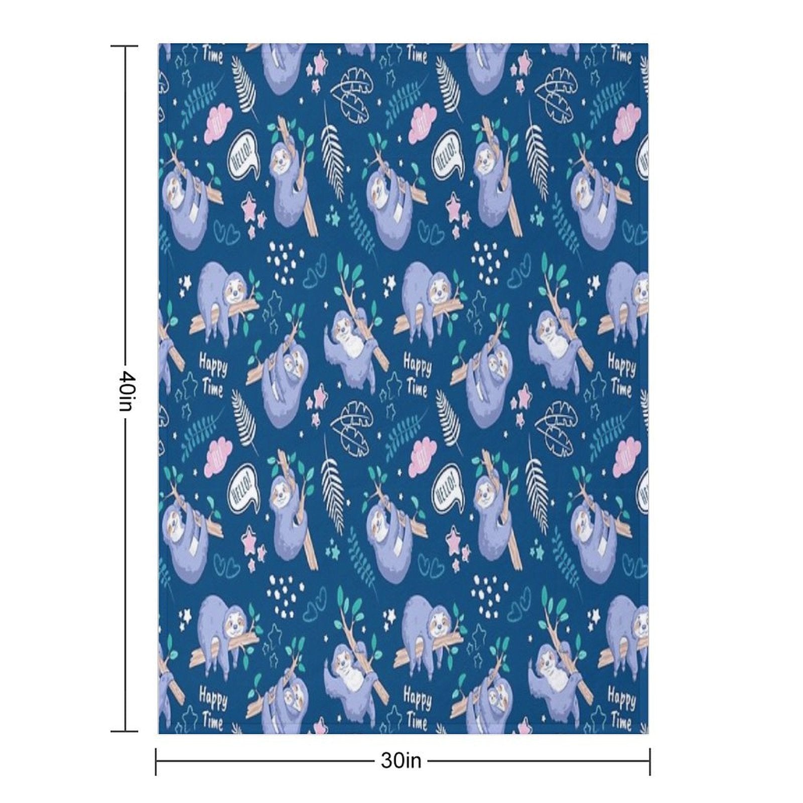 Sloths Tropical Elements Cute Pattern All-season Throw Blanket