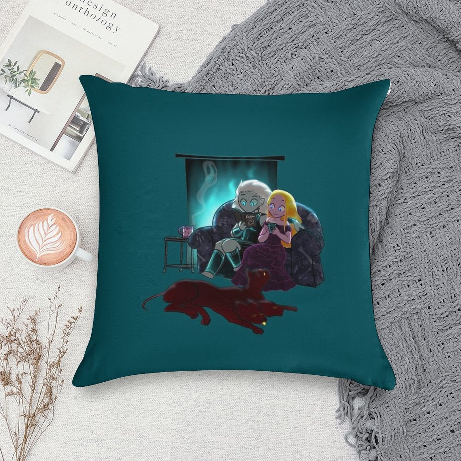 Cozy Winter Night Soft High-Density Material Throw Pillow