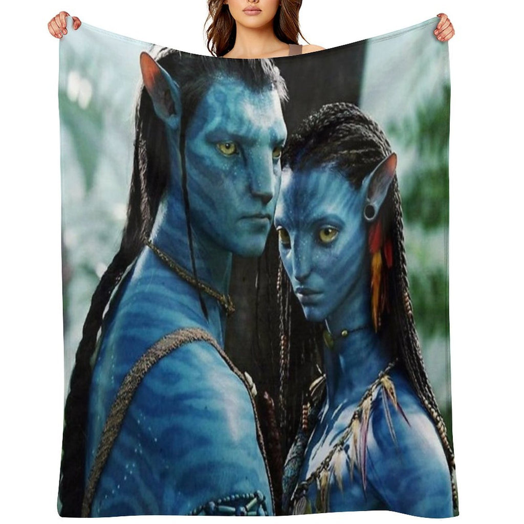 Blue Couple Avatar Quick-dry Throw Blanket