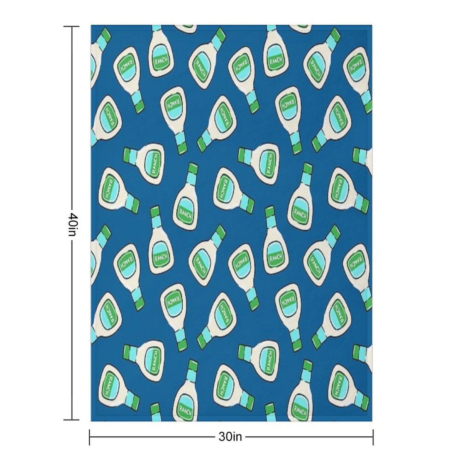 Ranch - Salad Dressing Bottle (blue) Wrinkle-free Throw Blanket