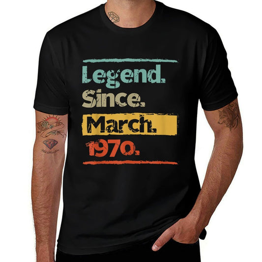 Vintage Retro Legend Since March 1970 50th Birthday Gift  Affordable Price T-Shirt