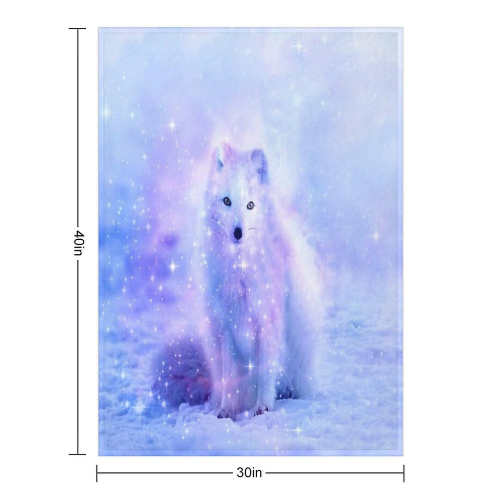 Arctic Iceland Fox Lightweight Throw Blanket