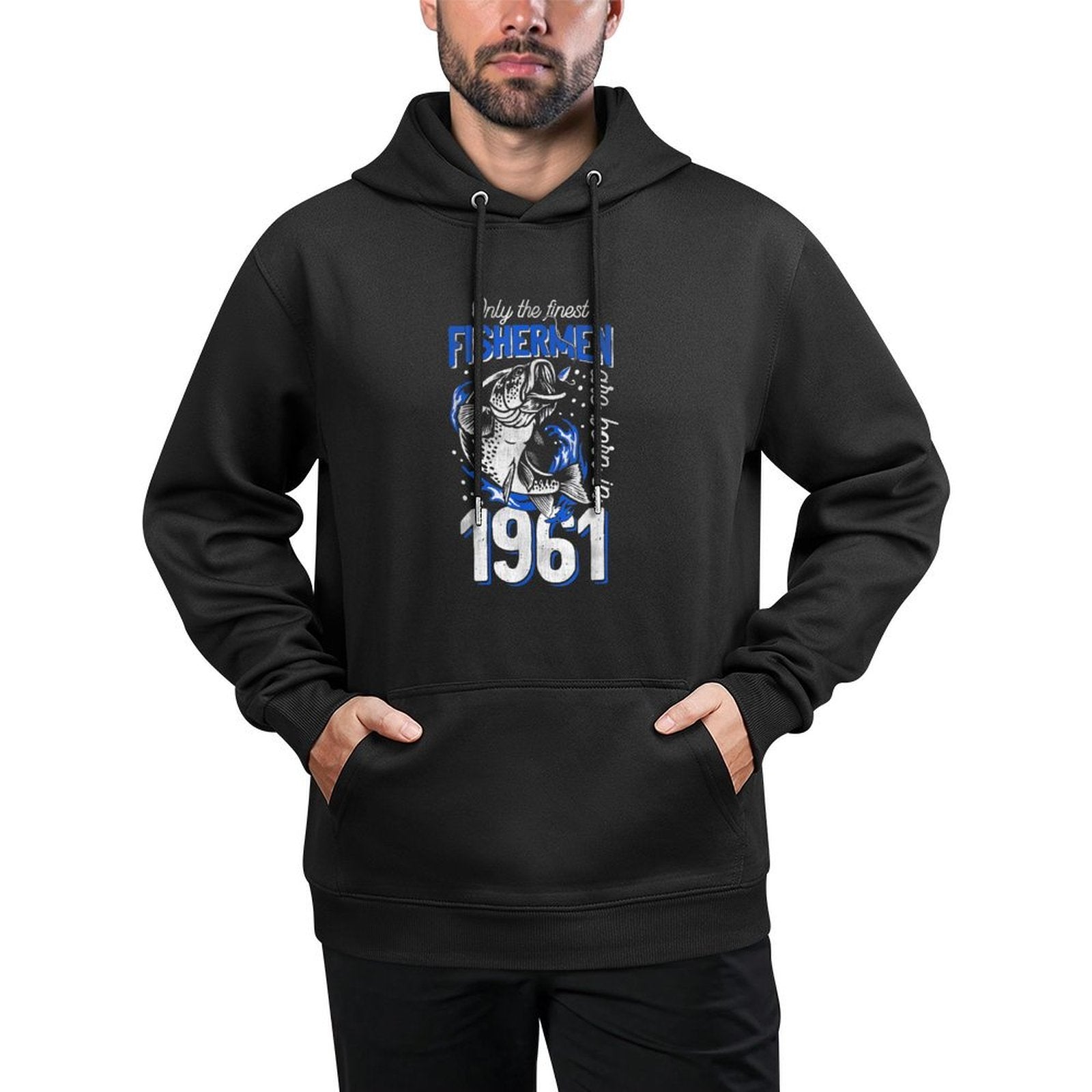 60 Years Old Fishing Fisherman 1961 60th Birthday All-Day Comfort Hoodie
