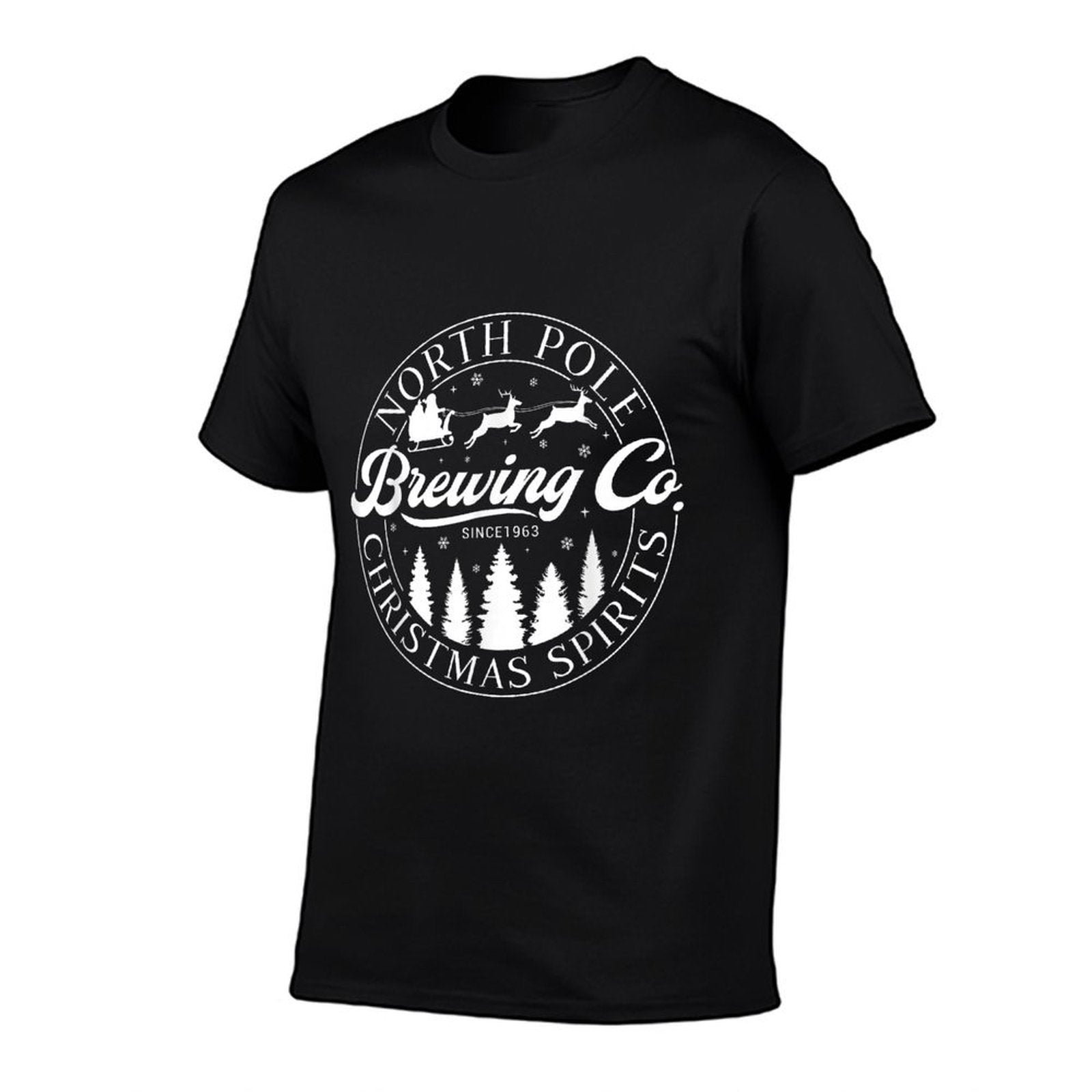 North Pole Brewing Co Christmas Spirits Funny Drink Label  Cotton T-Shirt