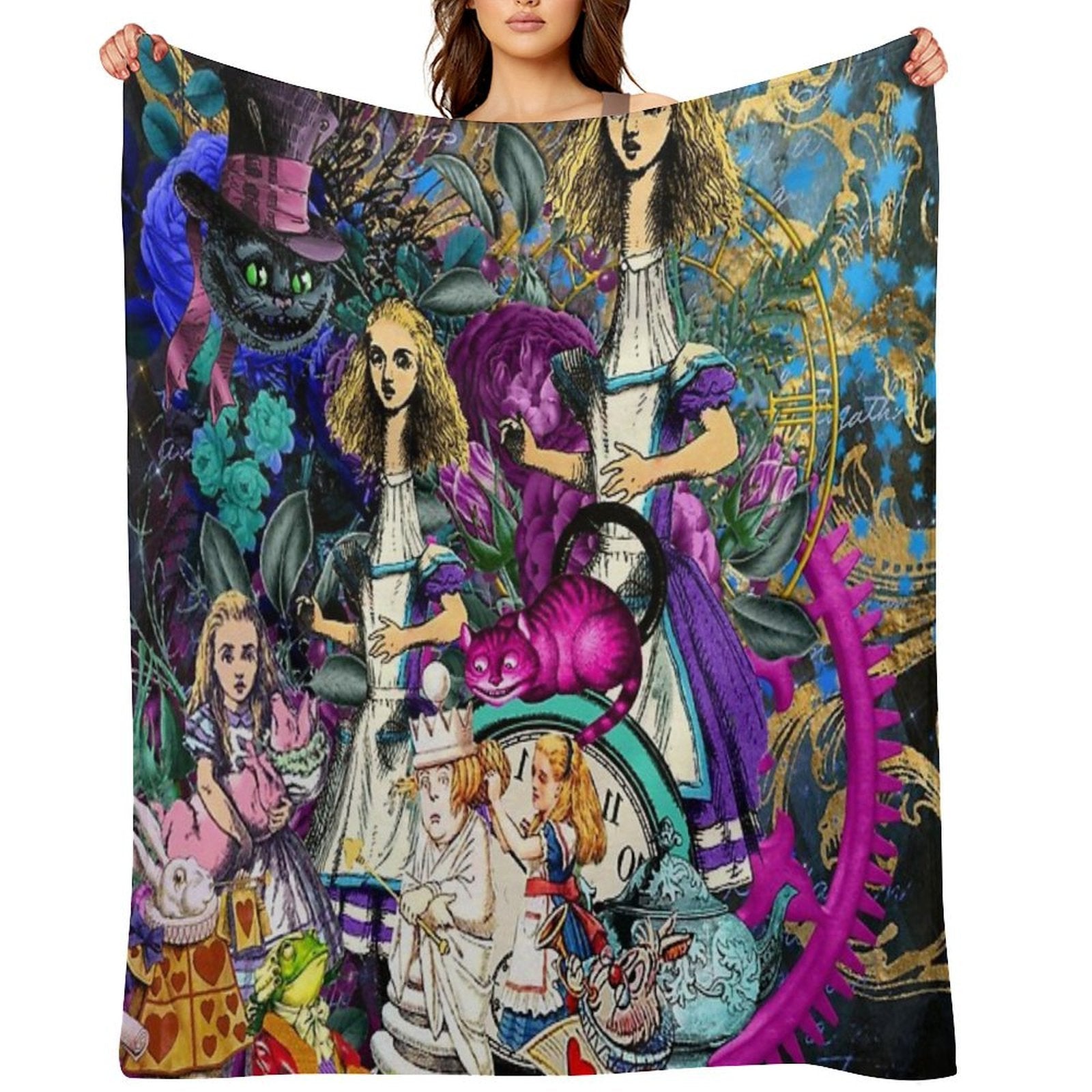Alice Wonderland, Alice in Vintage Wonderland Eco-conscious Throw Blanket