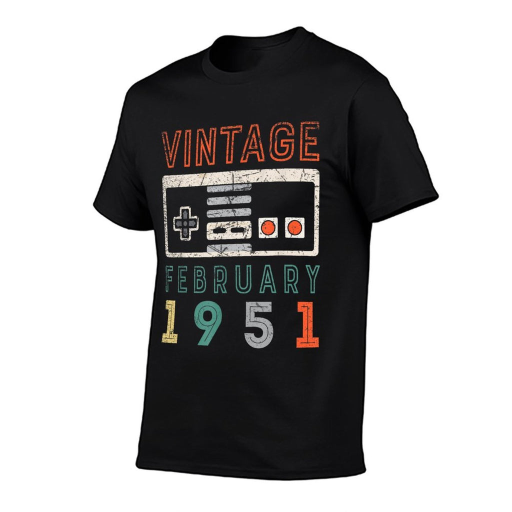 Vintage February 1951 70th Birthday 70 Year Old  Trendy Pattern T-Shirt