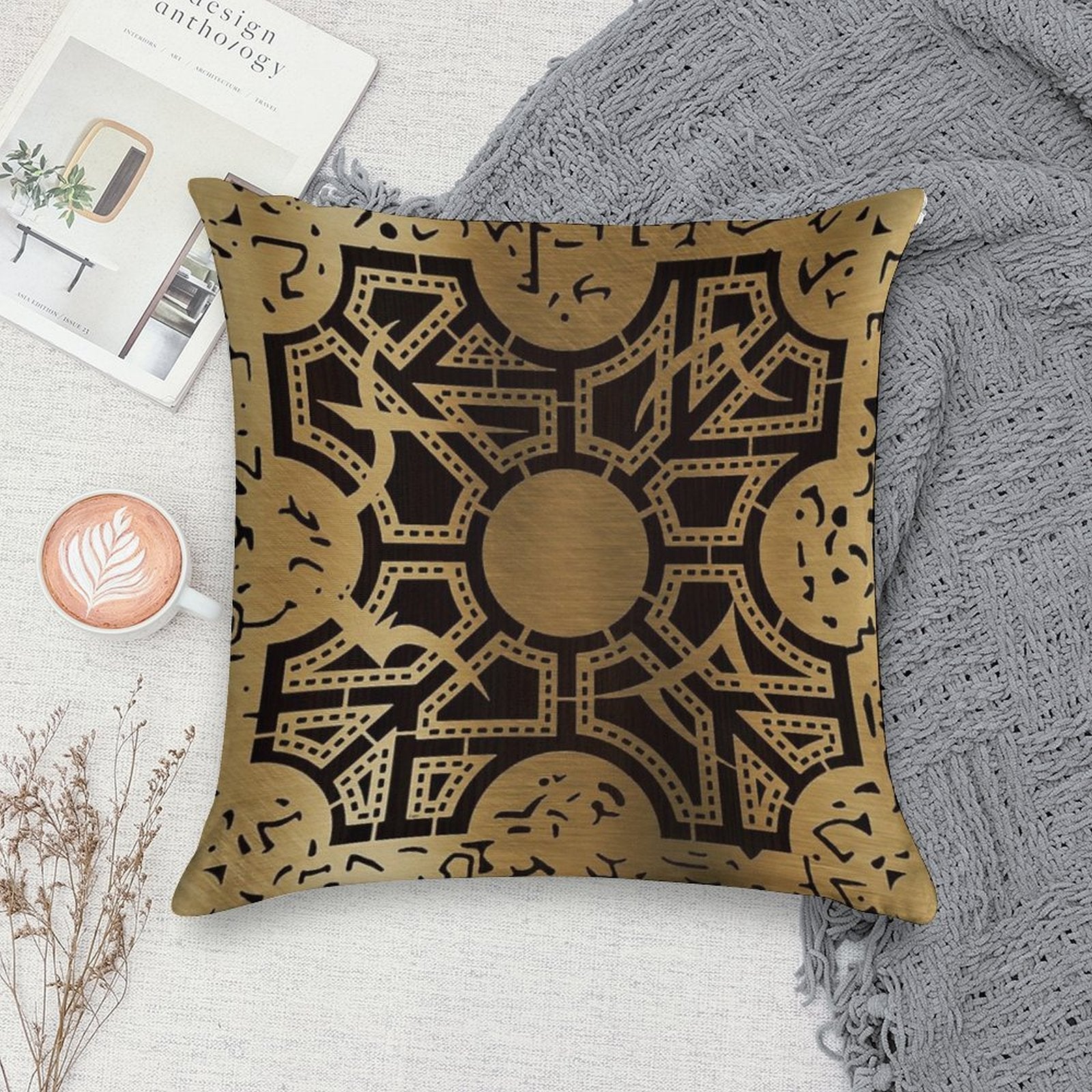 Lament Configuration Side D Soft High-Density Material Throw Pillow