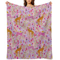 Cheetah’s in A Rainbow Garden Plush Throw Blanket
