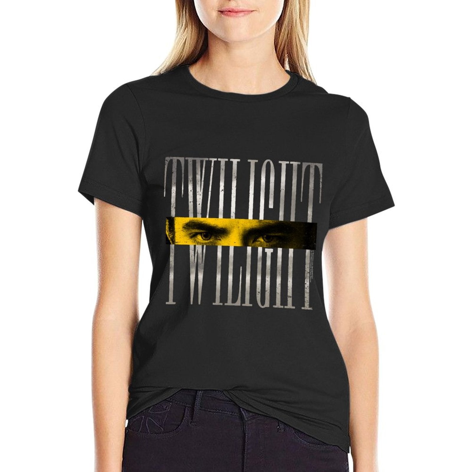 Twilight Saga Edward's Eyes with Retro Logo Movie Sweatshirt  Moisture-wicking T-Shirt