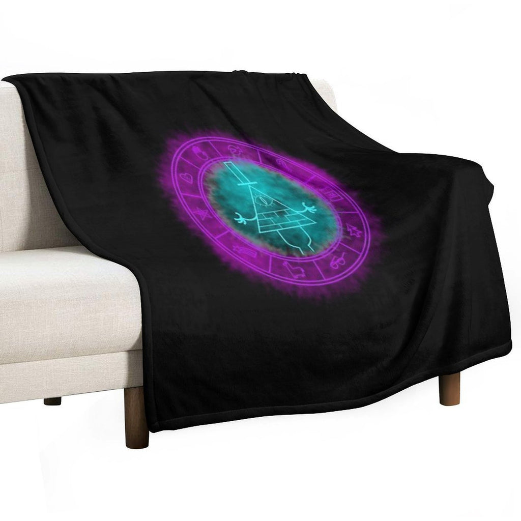 Bill Cipher Symbol Bluegreenpurple Wrinkle-free Throw Blanket
