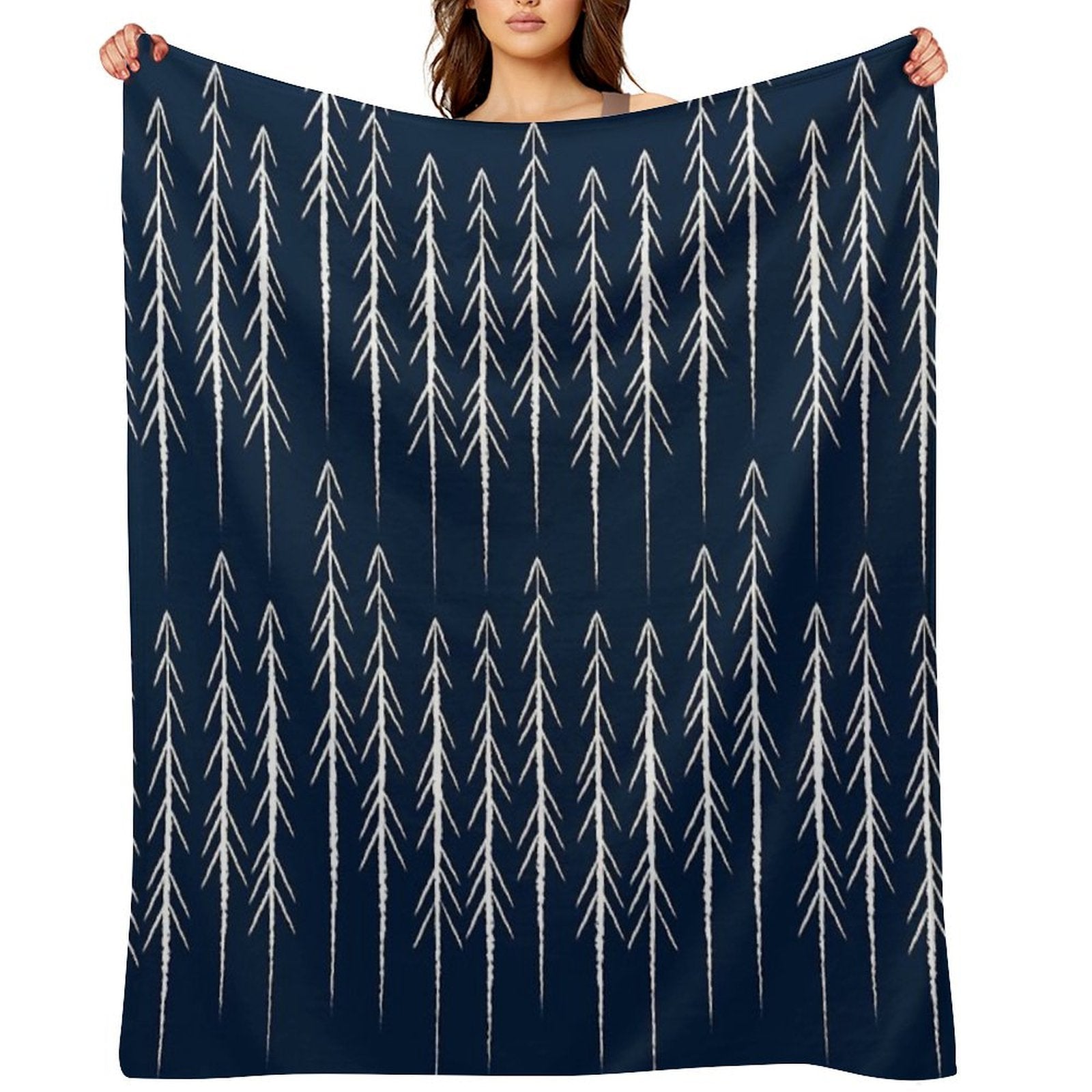 Pine Trees Machine-washable Throw Blanket