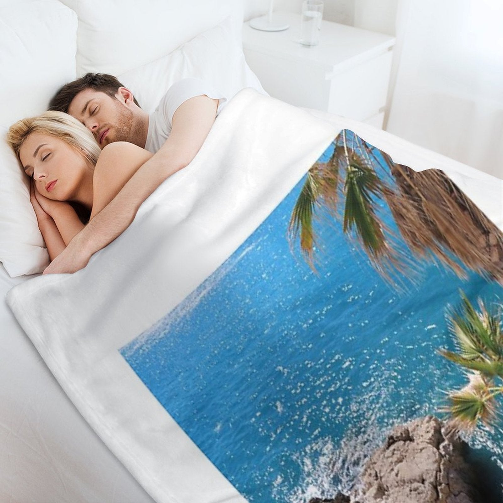 French Riviera Palms Lightweight Throw Blanket
