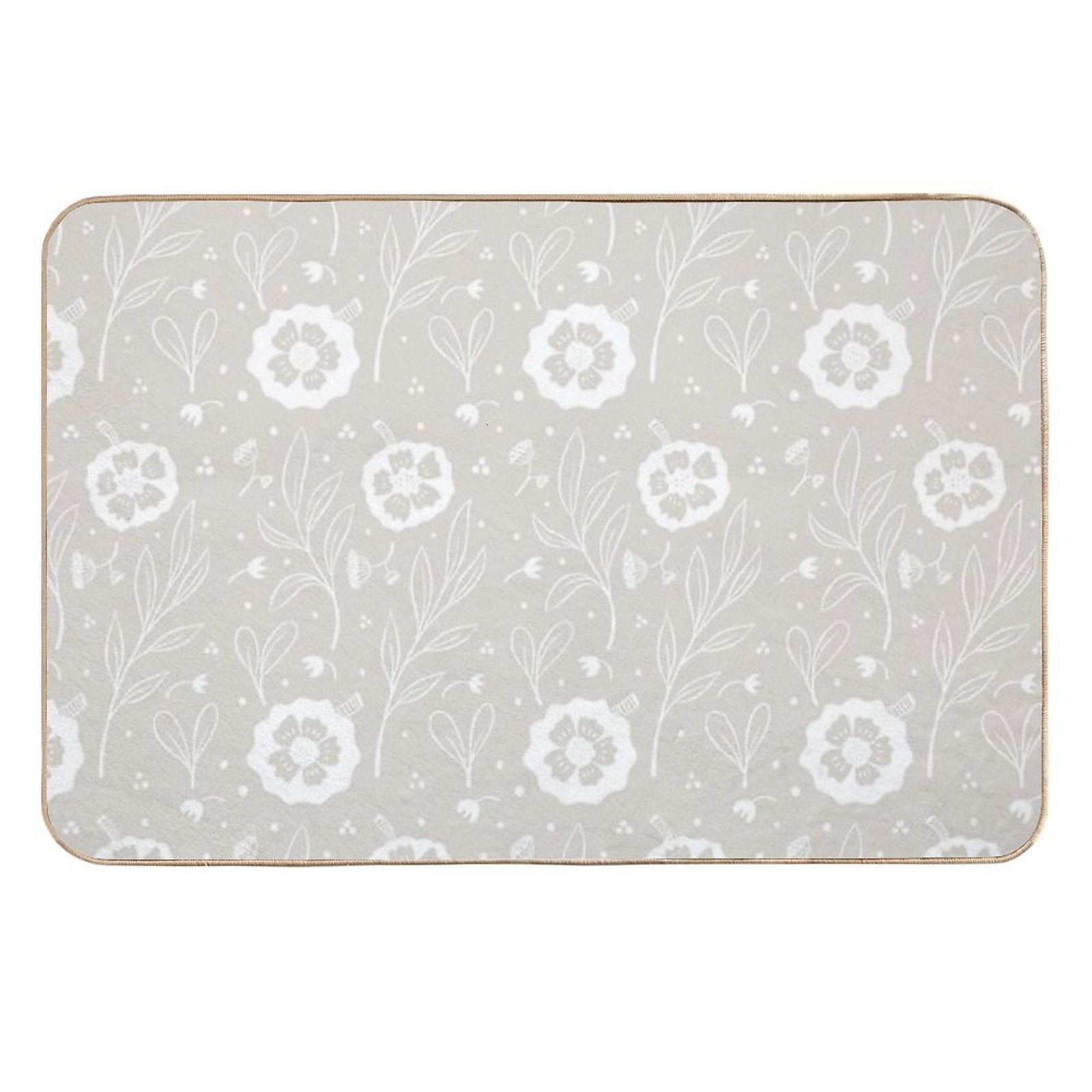 Delicate Doodle Floral Pattern  Absorbent Bath Mat