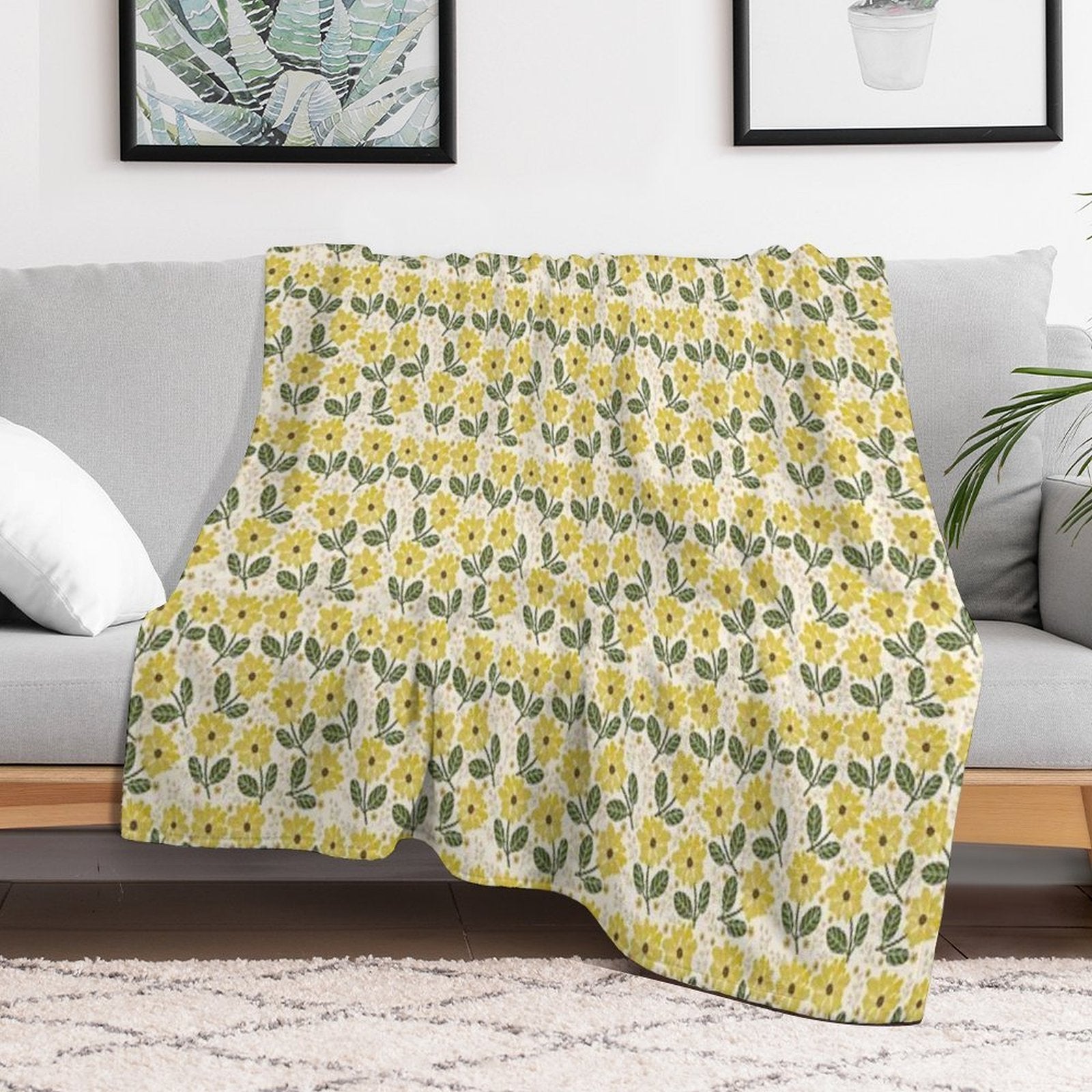 Golden Bloom All-season Throw Blanket