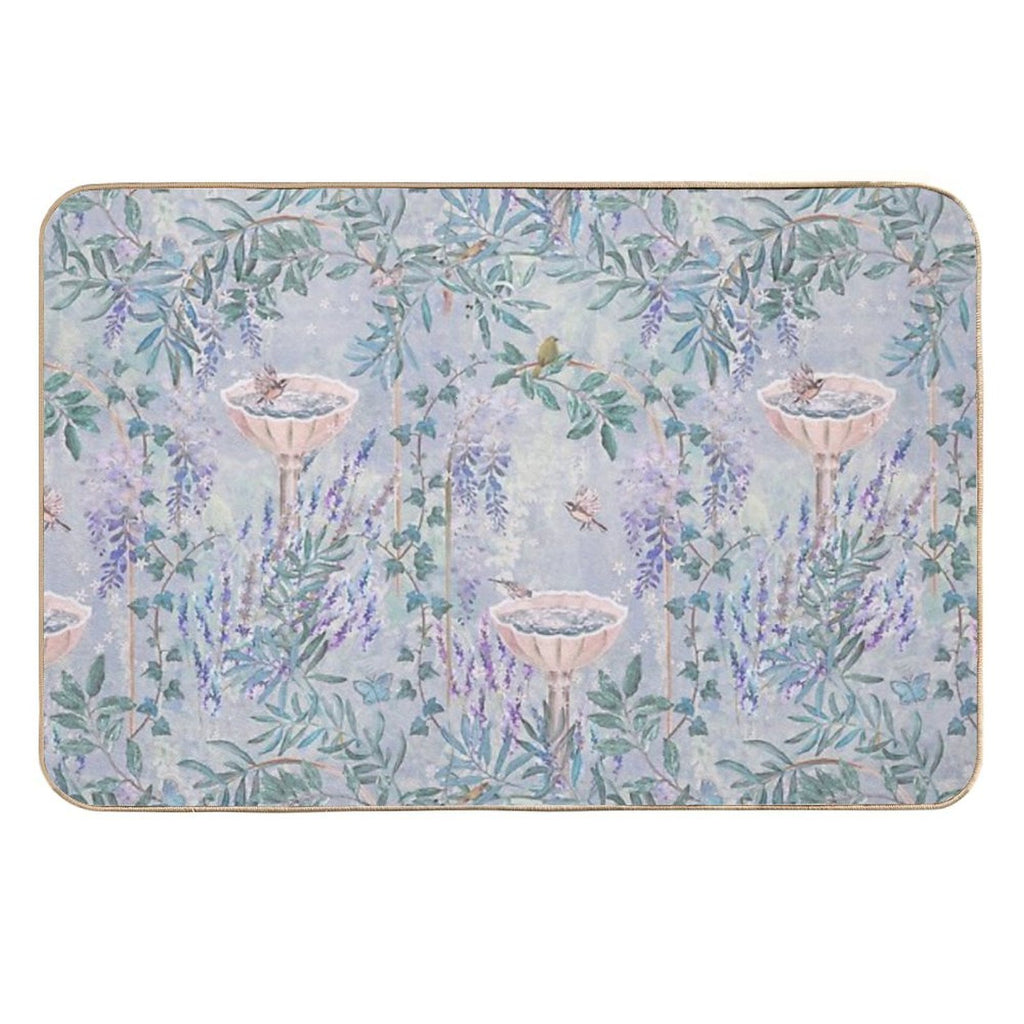 French Countryside Lavender Fresco Pattern  Dirt-Trapping Bath Mat