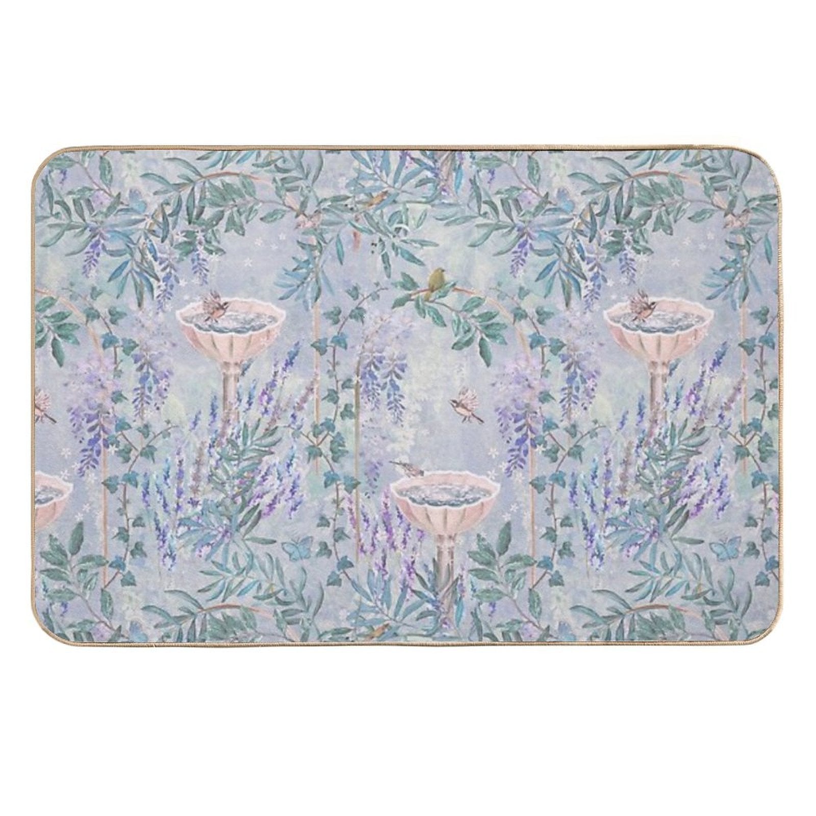 French Countryside Lavender Fresco Pattern  Dirt-Trapping Bath Mat