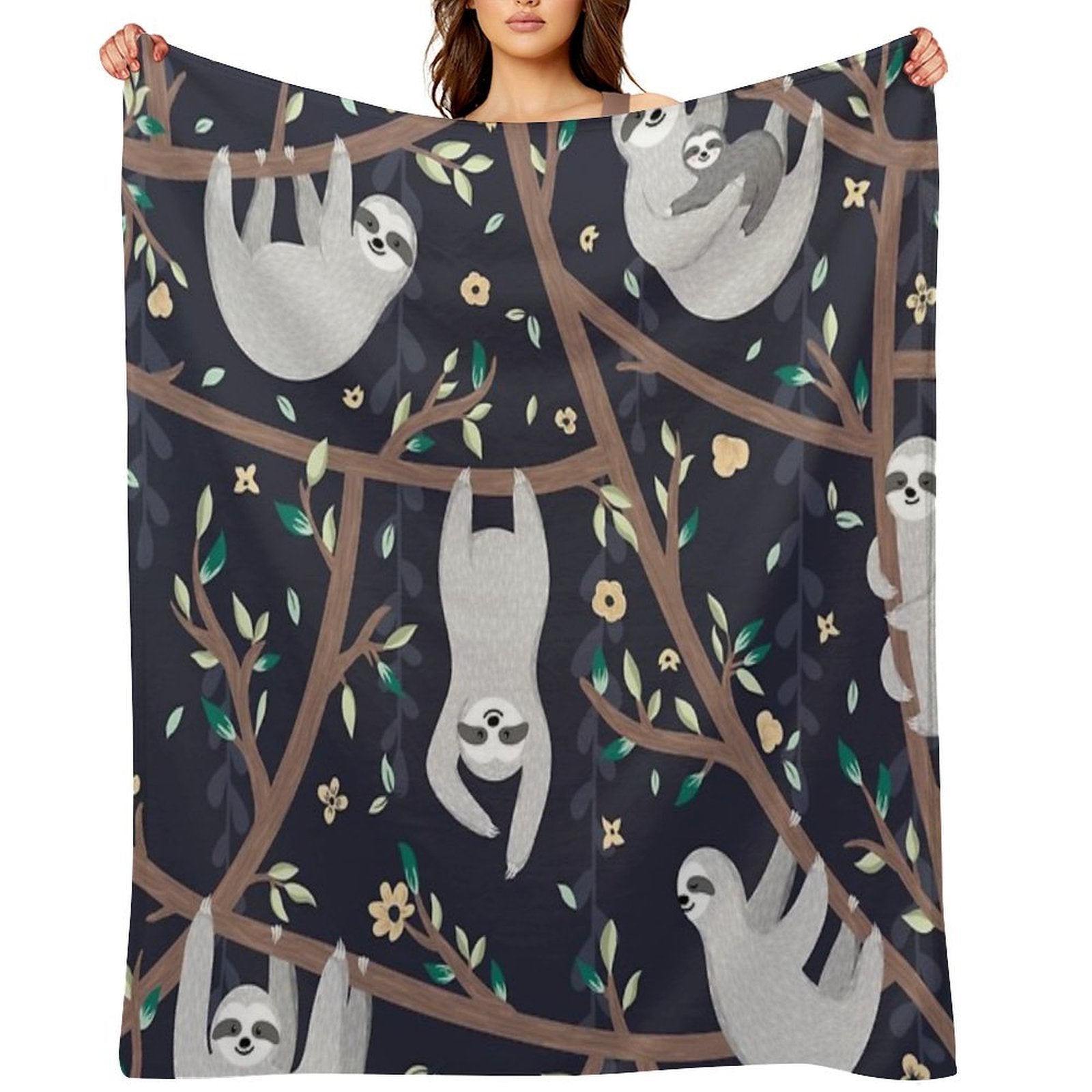 Cute Sloths Premium Throw Blanket
