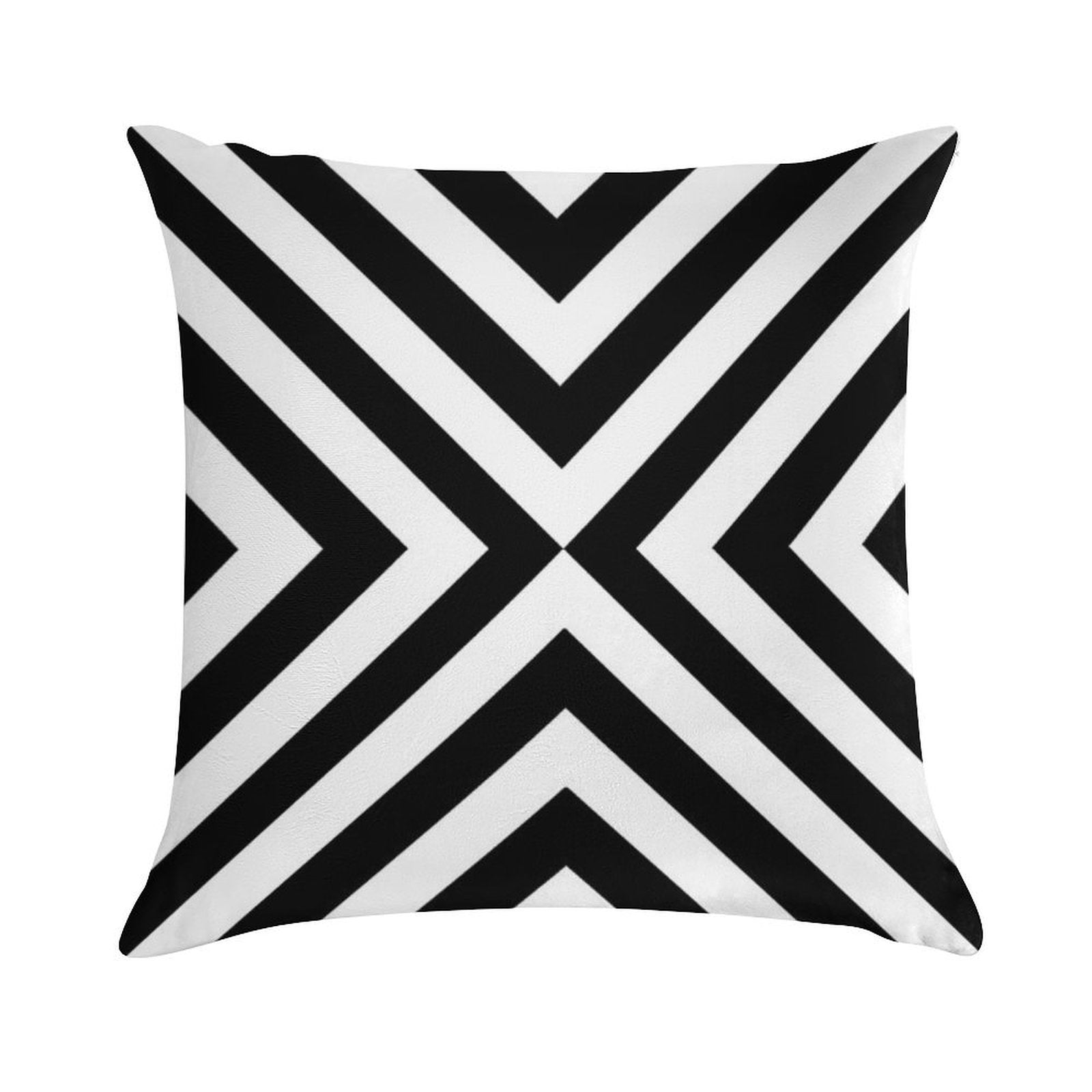 Black & White Simple Pattern Soft Gift Ready Throw Pillow