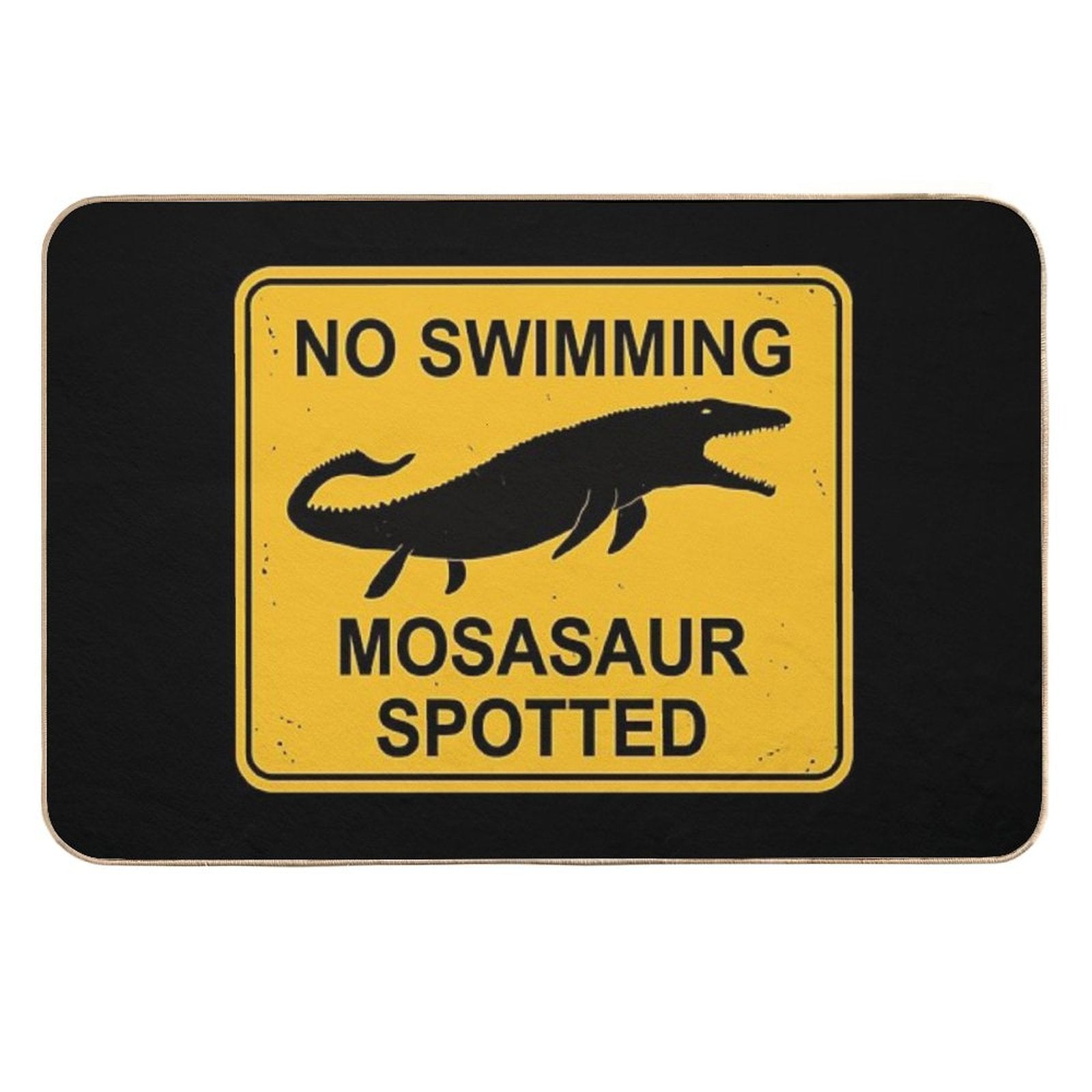 Mosasaur - No Swimming!  Anti-Trip Bath Mat