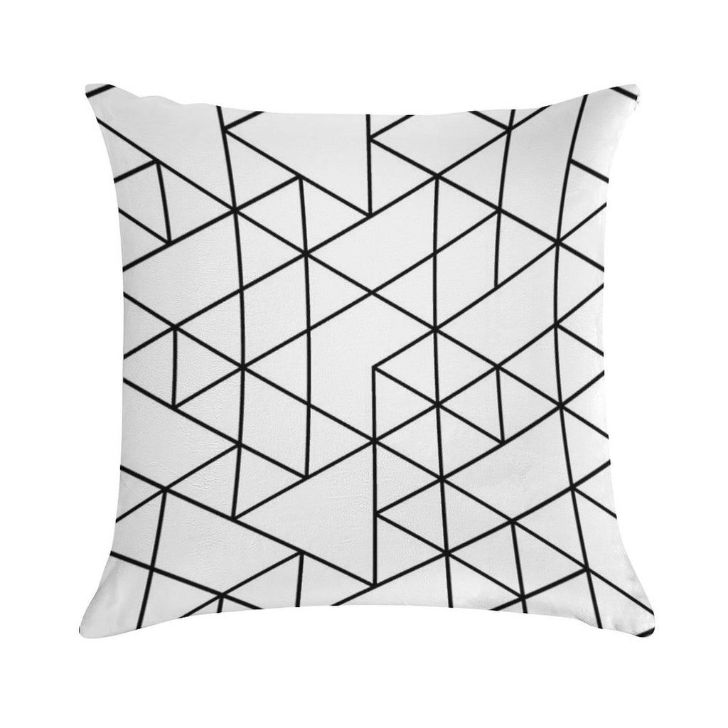 Triangles, Black And White Soft Skin-Friendly Throw Pillow