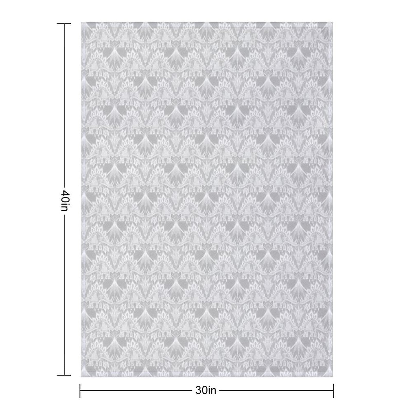 Stegosaurus Lace - White Plush Throw Blanket