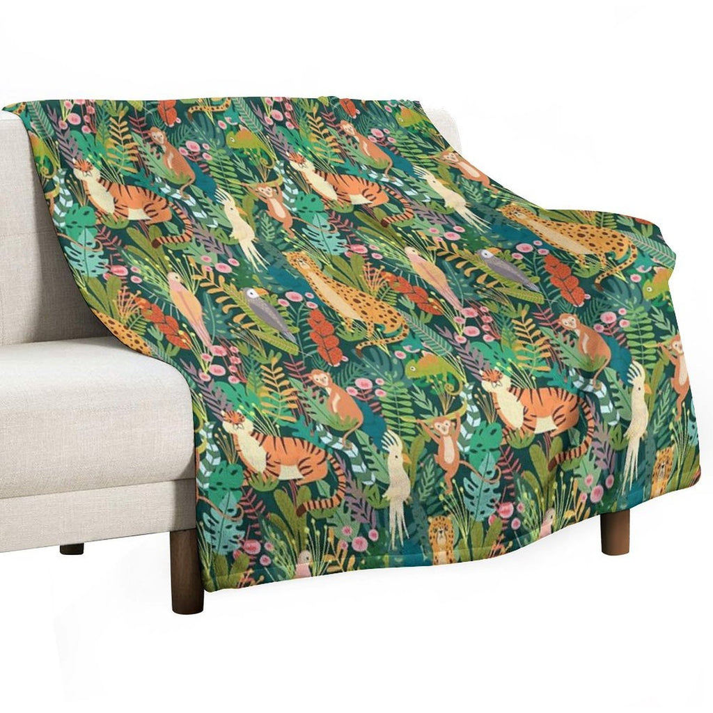 Tropical Jungle Print - For A Nature Lover, Tropical Jungle Decorating Print. Eco-conscious Throw Blanket