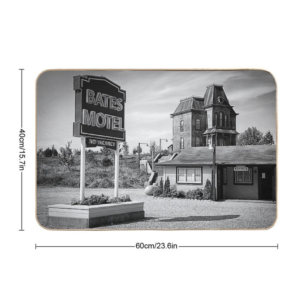 Motel Spooky Psycho Norman Vintage Antique Still Print  Eco-Friendly Bath Mat