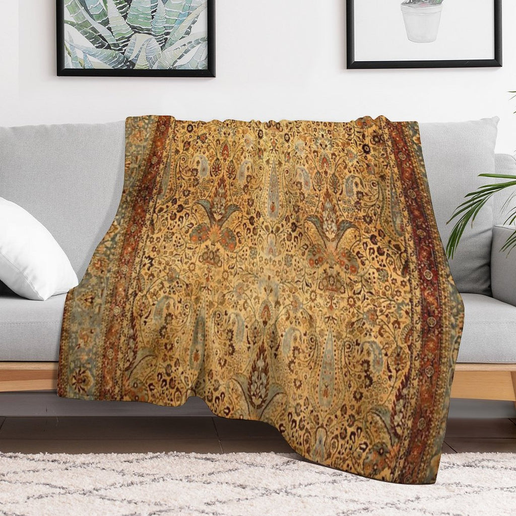 Antique Persian Khorassan Rug Print Multi-functional Throw Blanket