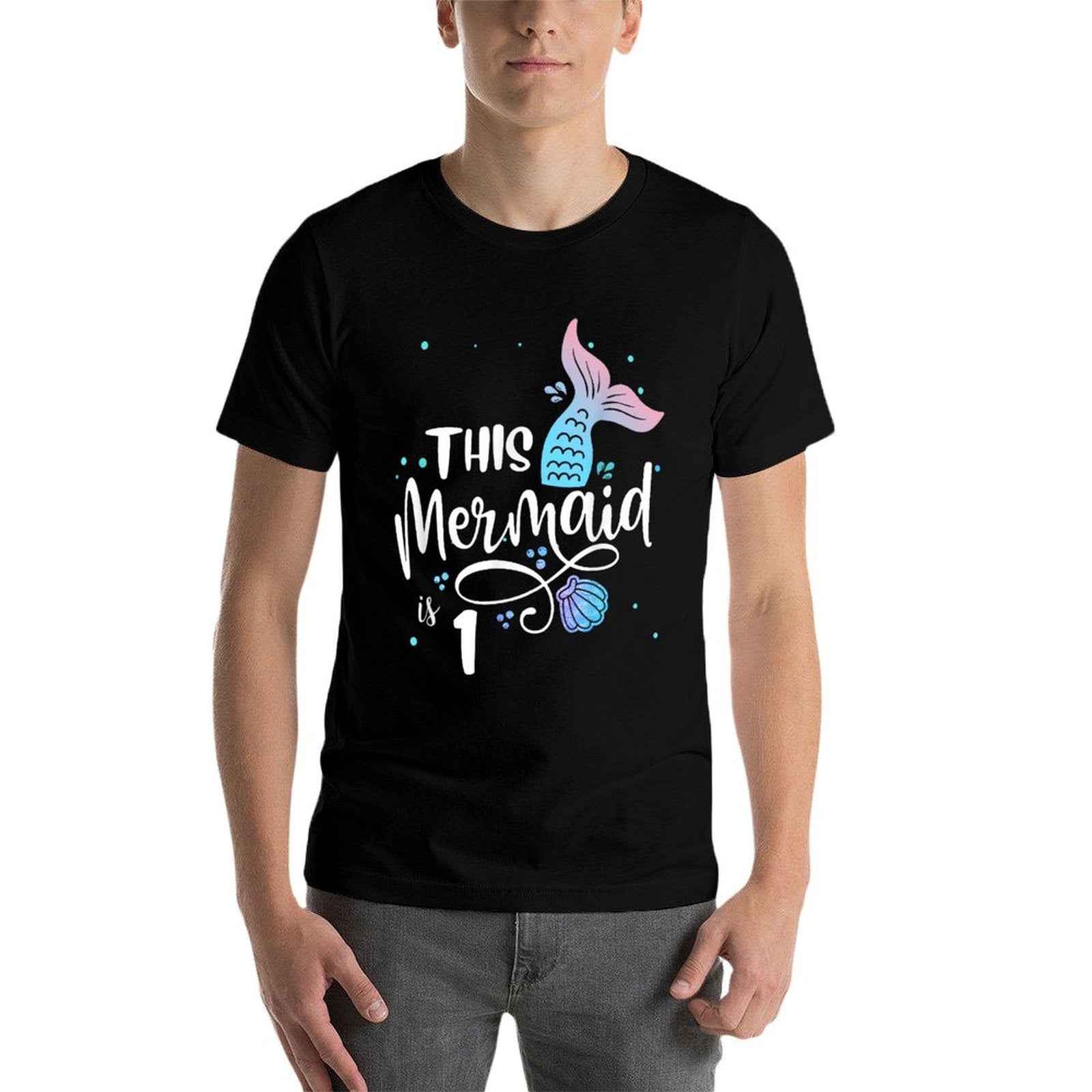 This Mermaid Is 1 Years Old 1st Birthday Mermaid Girl  Summer-ready Fabric T-Shirt