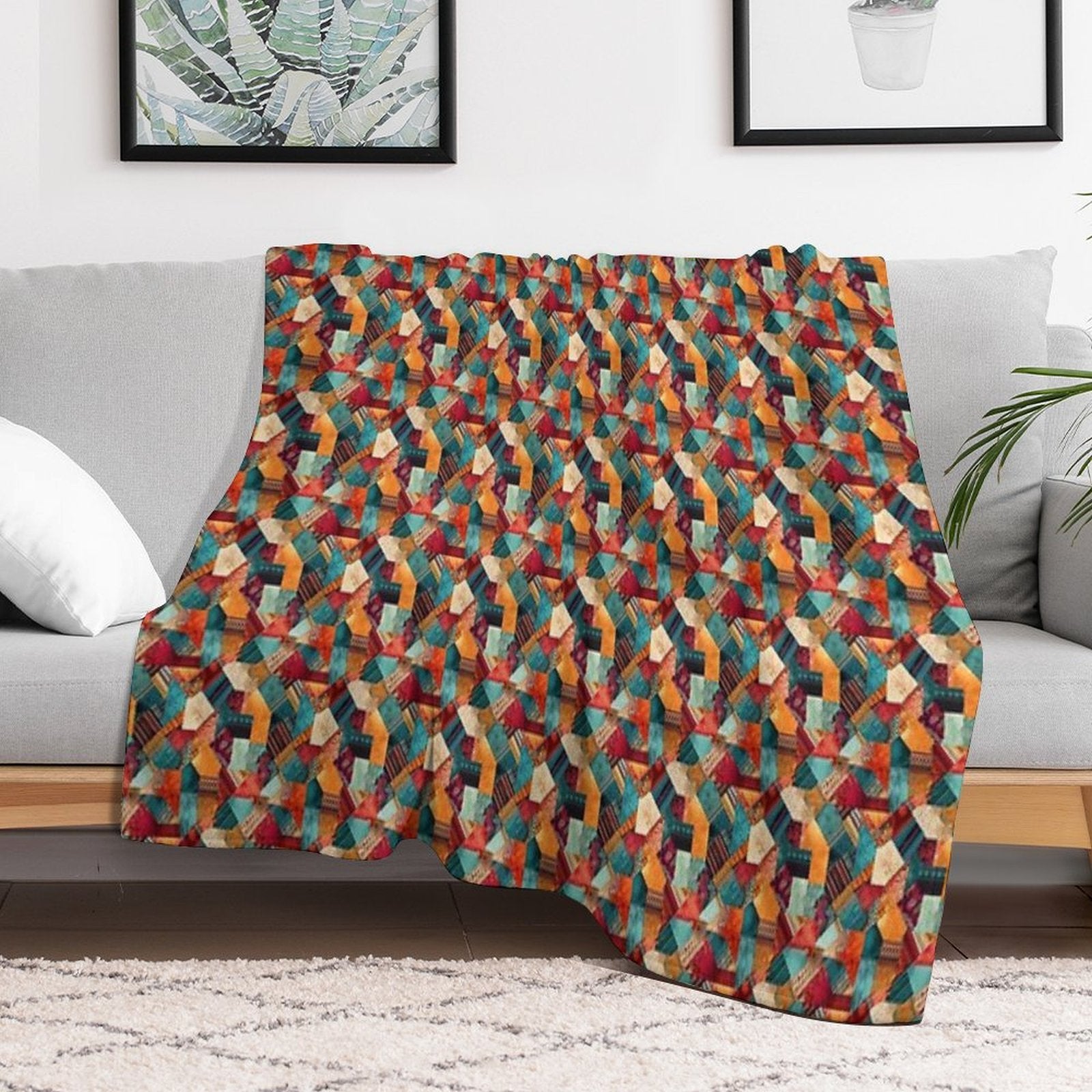 Patchwork Comfort Throw Blanket
