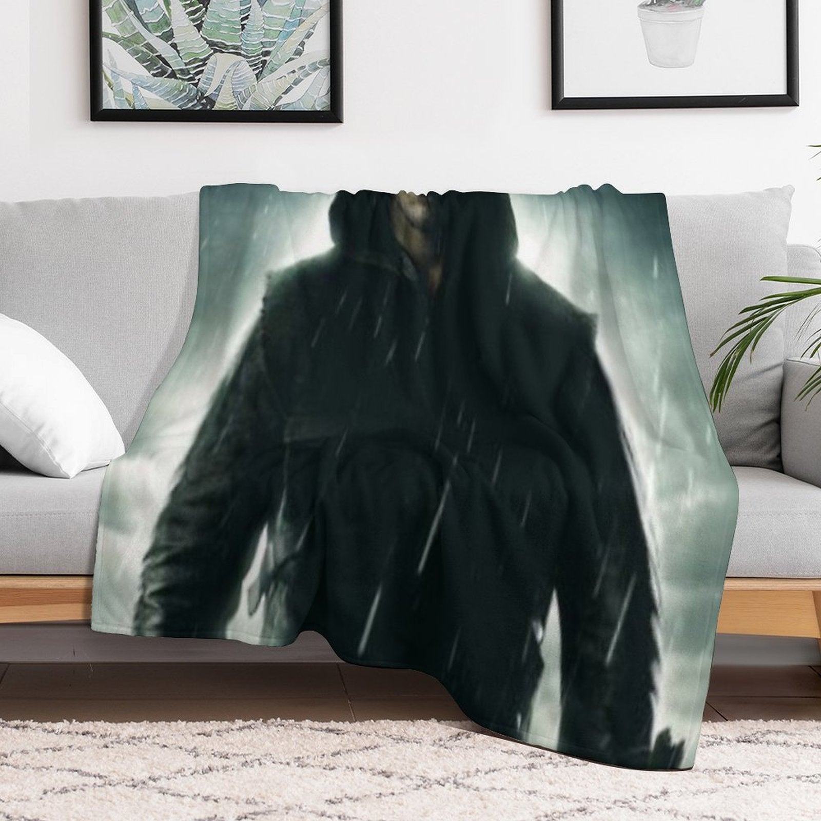 Oliver Queen The Green Arrow Poster Sustainable Throw Blanket